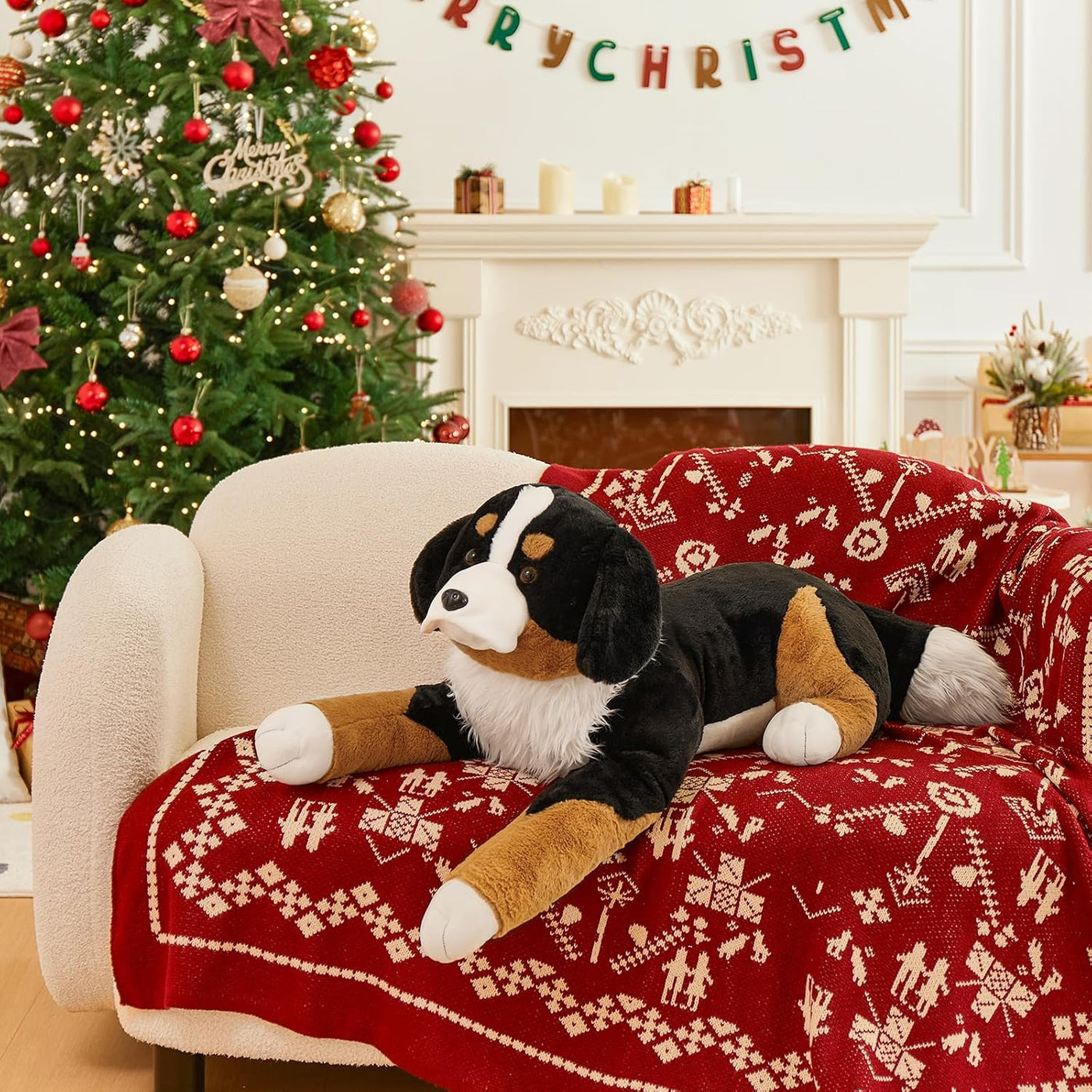 MaoGoLan - Peluche gigante de perro de montaña de Berna en peluche,...