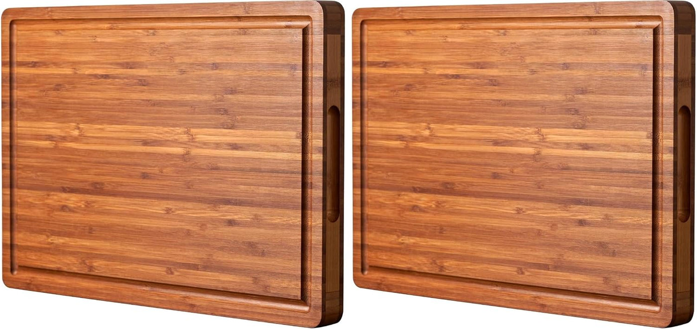 Allsum Tabla de cortar de madera de bambú para cocina, bloque de ca...