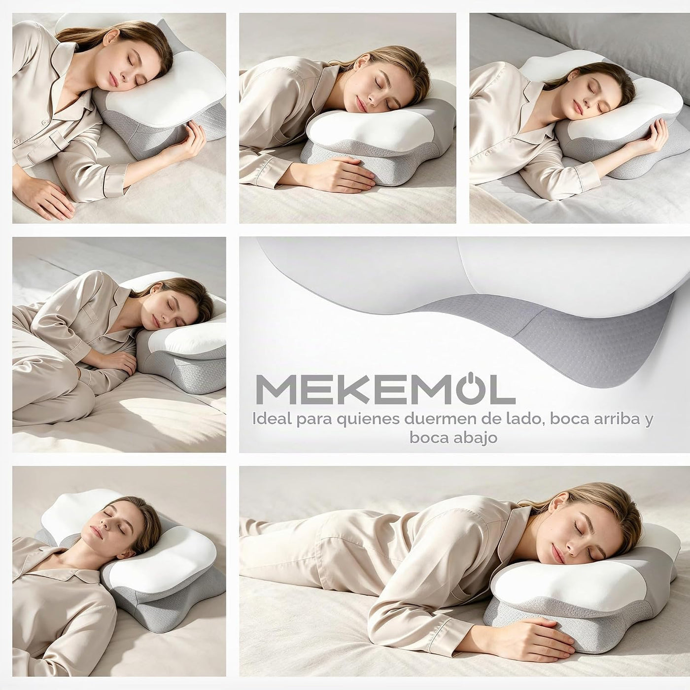 MEKEMOL Almohada cervical para el cuello para aliviar el dolor con...