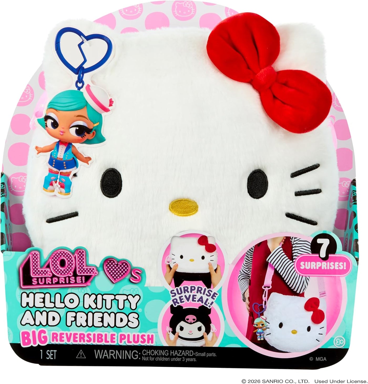 LOL Surprise Loves Hello Kitty and Friends - Peluche reversible gra...