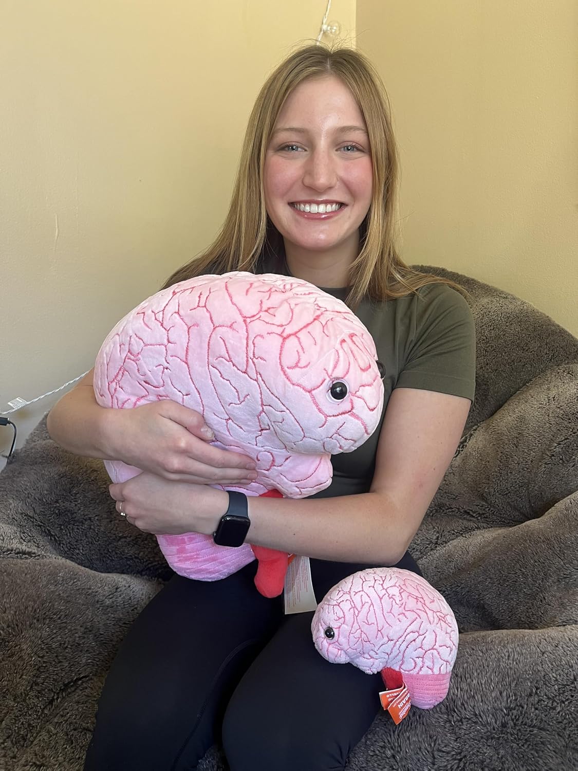GIANT MICROBES Gigante peluche de órgano cerebral de 17 pulgadas, r...
