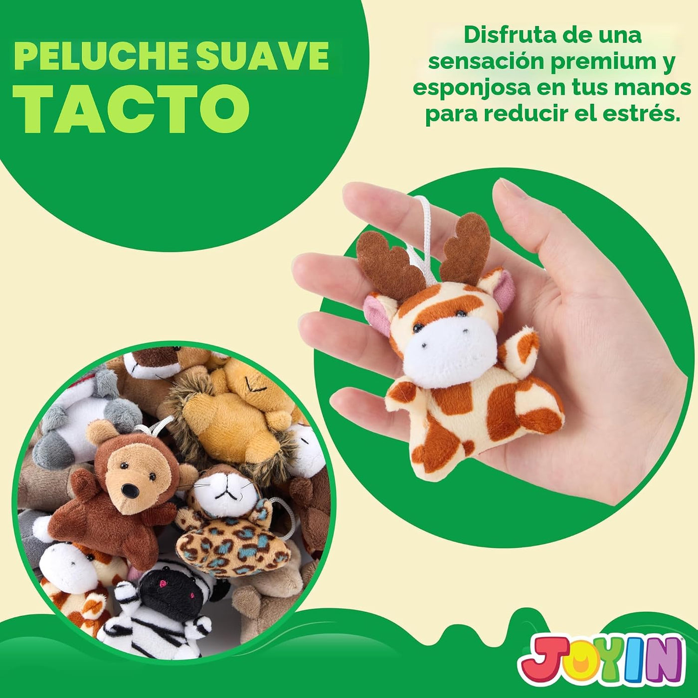 JOYIN 24 piezas de mini juguetes de peluche de animales de safari (...