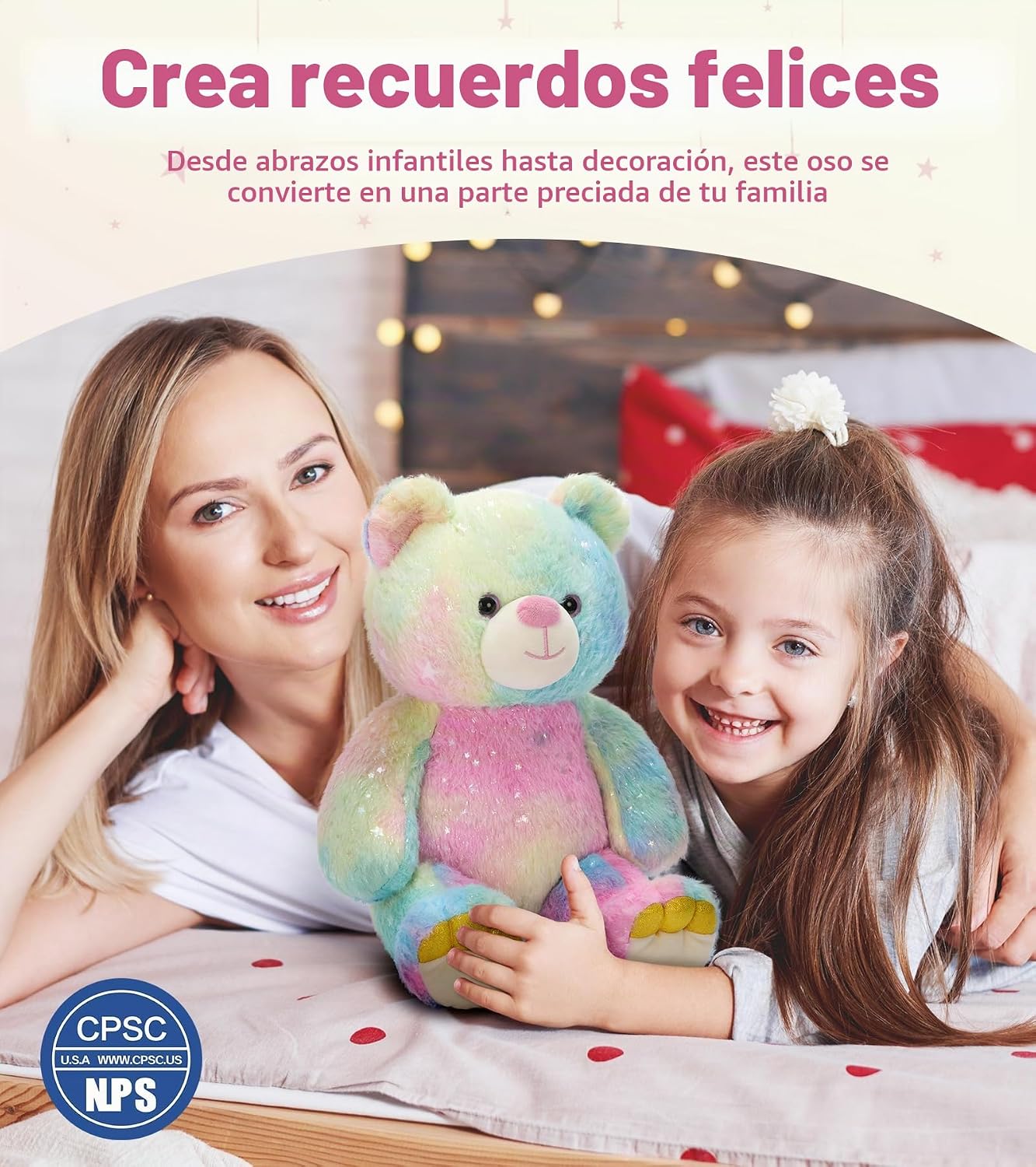 Tezituor Oso de Peluche Arcoíris Animal de Peluche, Lindo Juguete d...