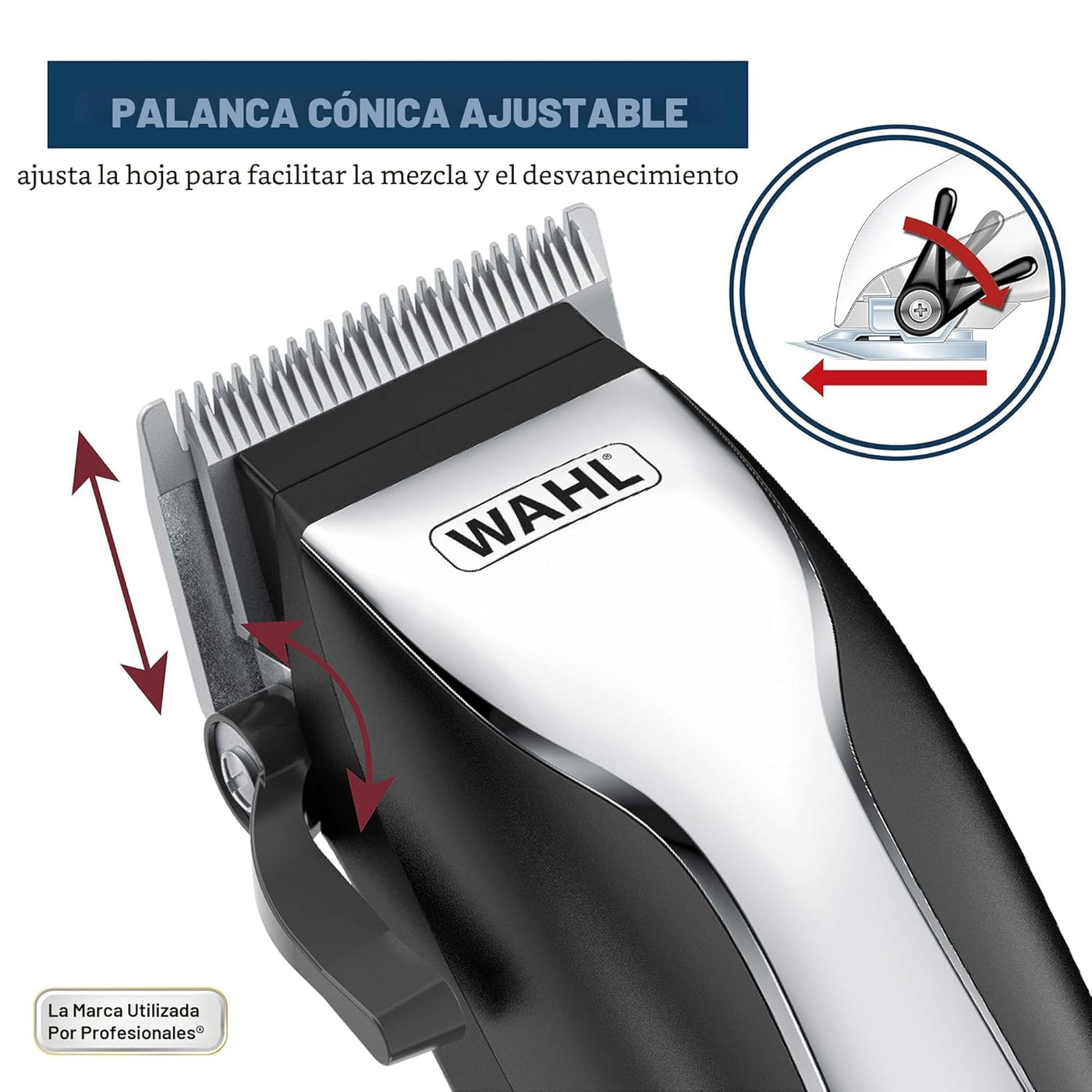 Wahl Kit de cortapelos con cable para el hogar con palanca de adelg...