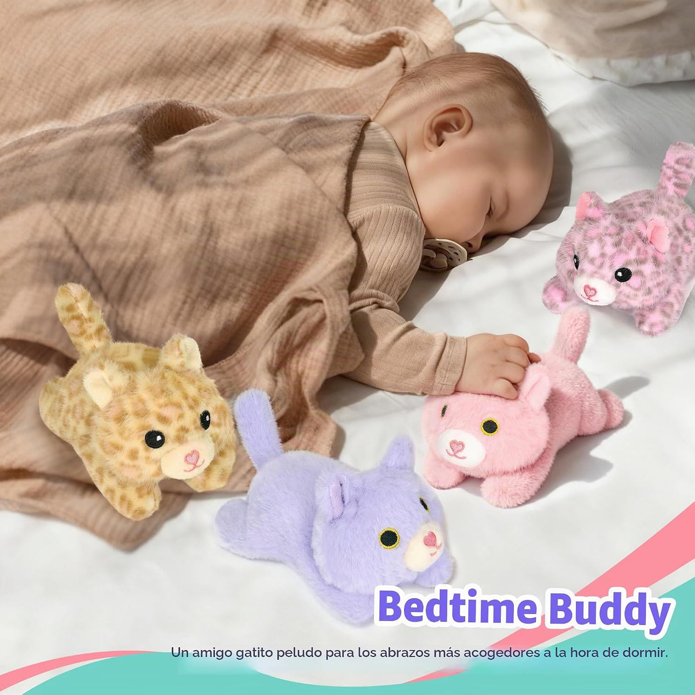 Onsoyours Peluche de gato original de 5 piezas con bebés en el inte...