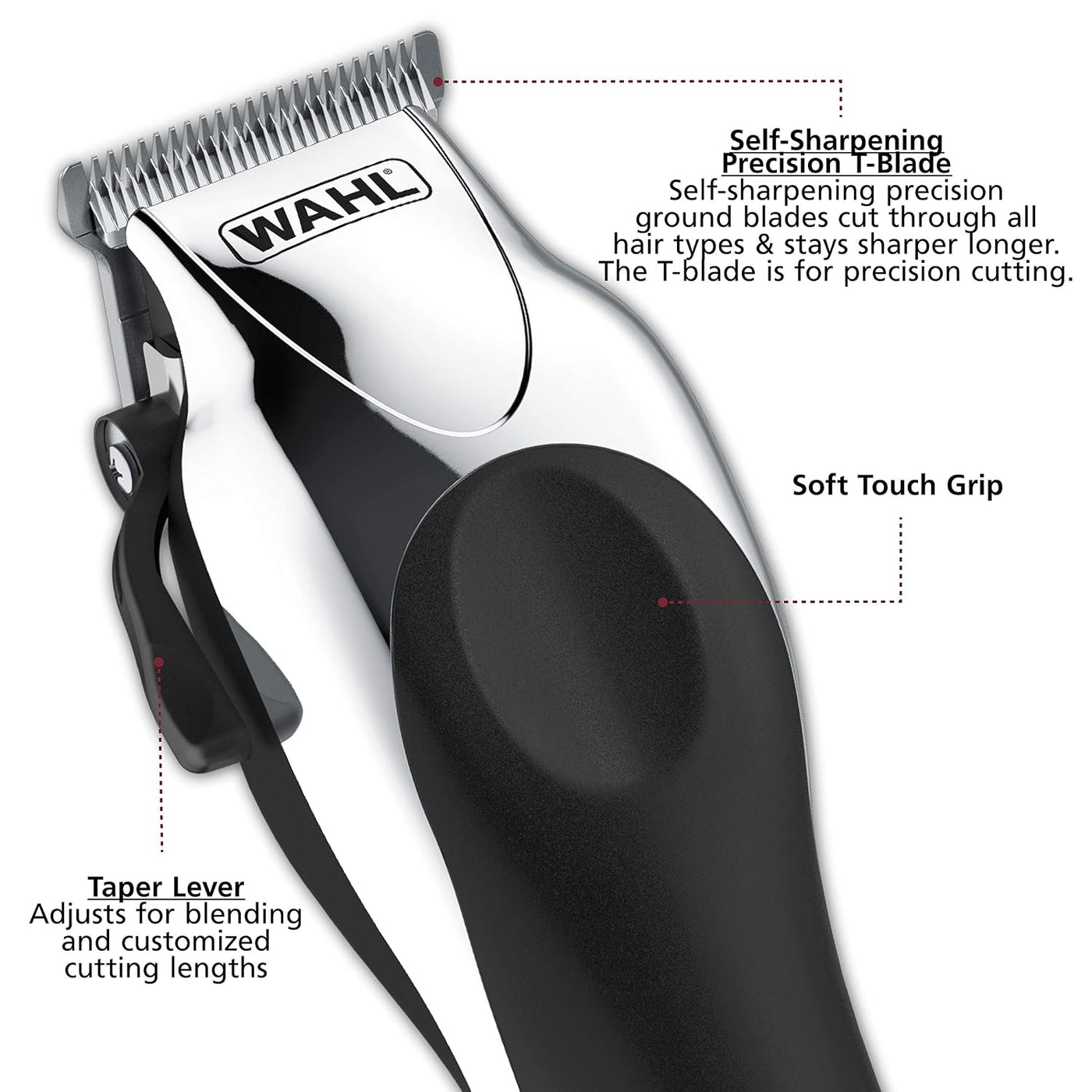 Wahl Máquina cortadora de cabello de lujo, cromada, profesional, in...