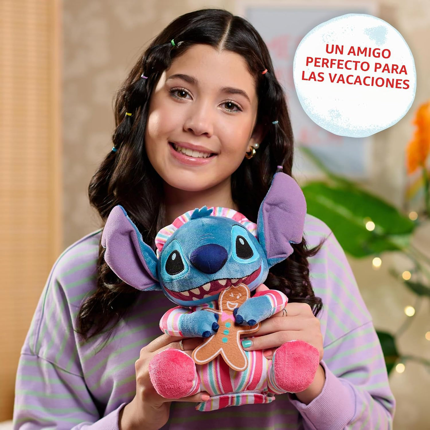 Disney Stitch Animal de peluche con función navideña de 10 pulgadas...