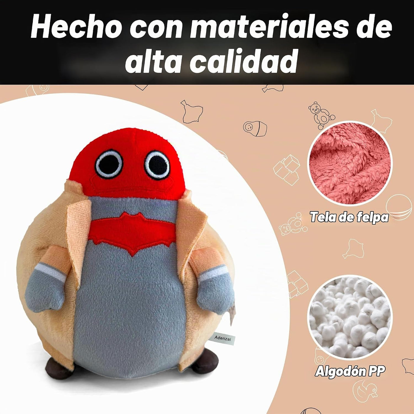Adenzai Peluche de Jason Todd de felpa estilo héroe gordito, juguet...