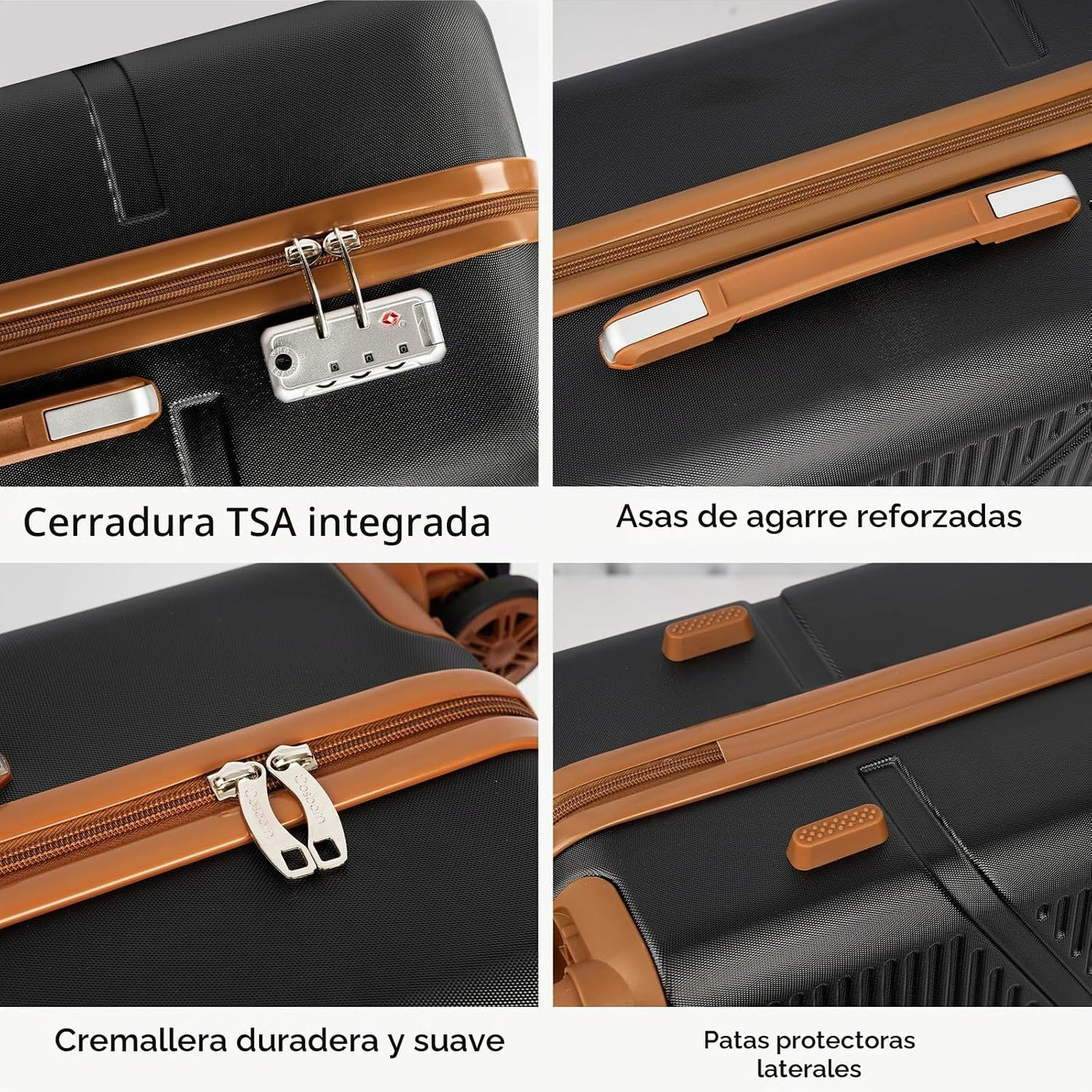 Cosbarn Juego de maletas de 5 piezas con ruedas, juego de maletas r...