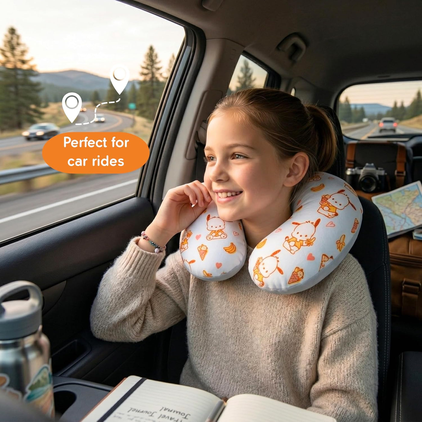 Pochacco - Almohada para el cuello, accesorios de viaje súper suave...