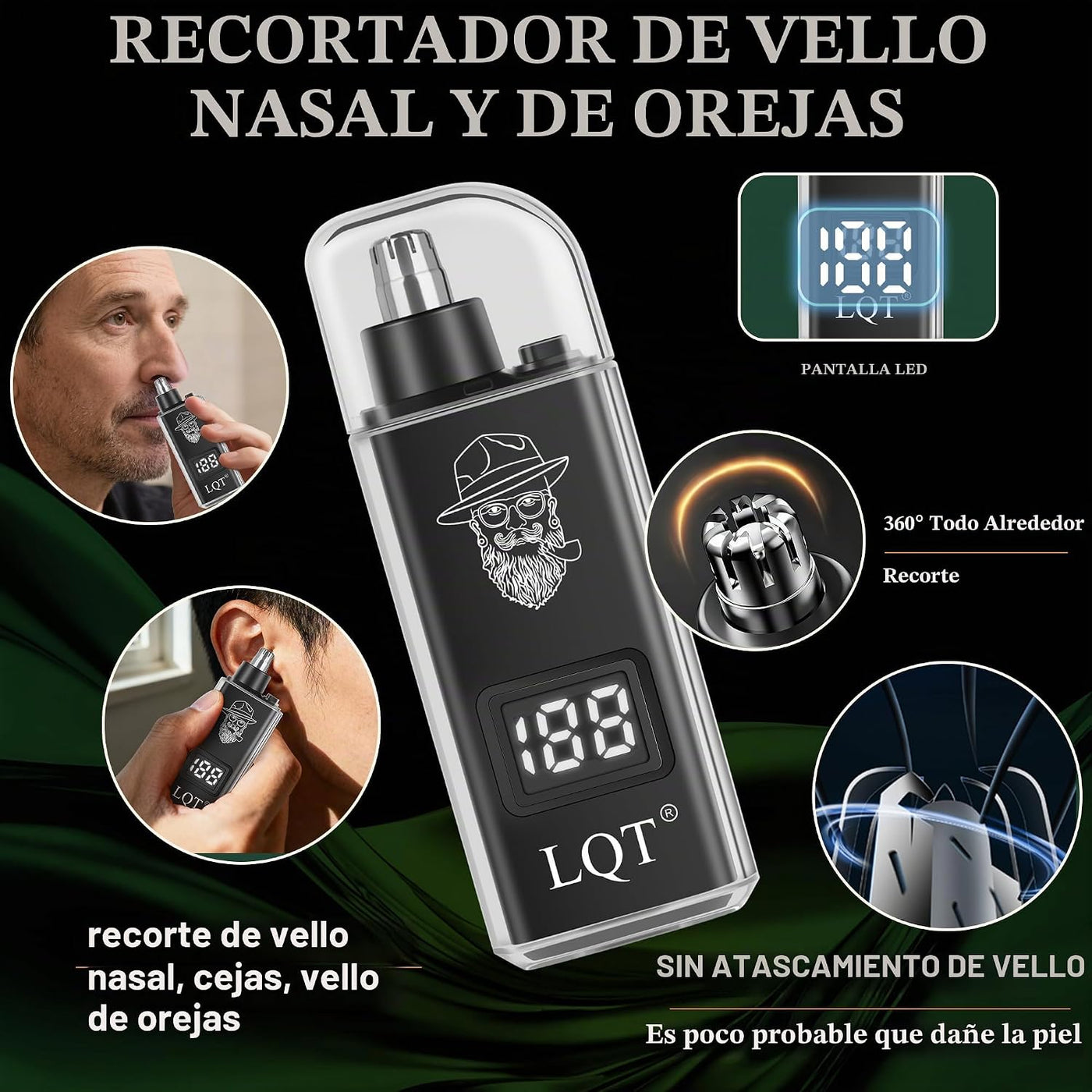 LQT Kit de peluquero profesional para hombres, cortadora de pelo in...