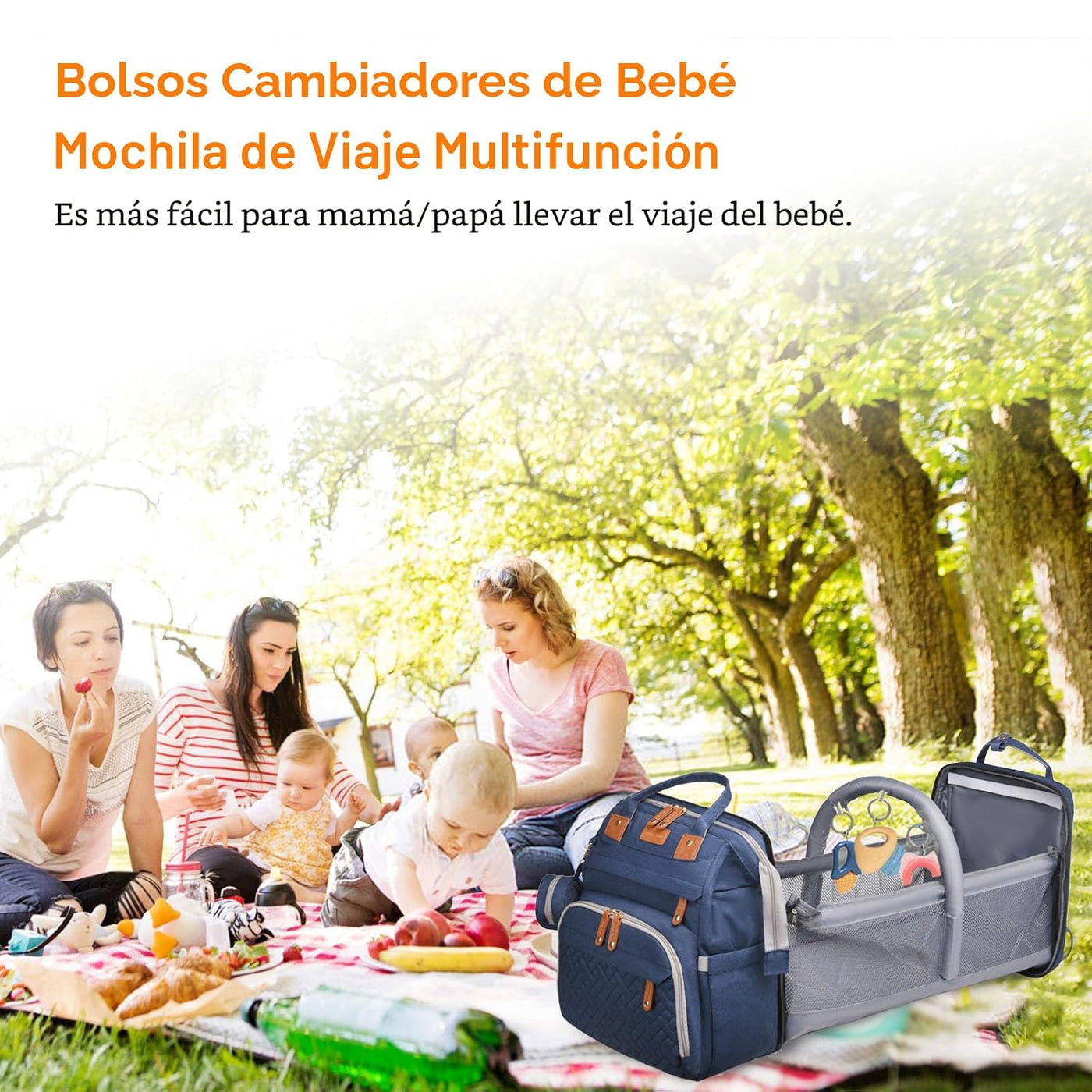 Astro alan - Bolsa de pañales para bebé con cambiador, mochila impe...