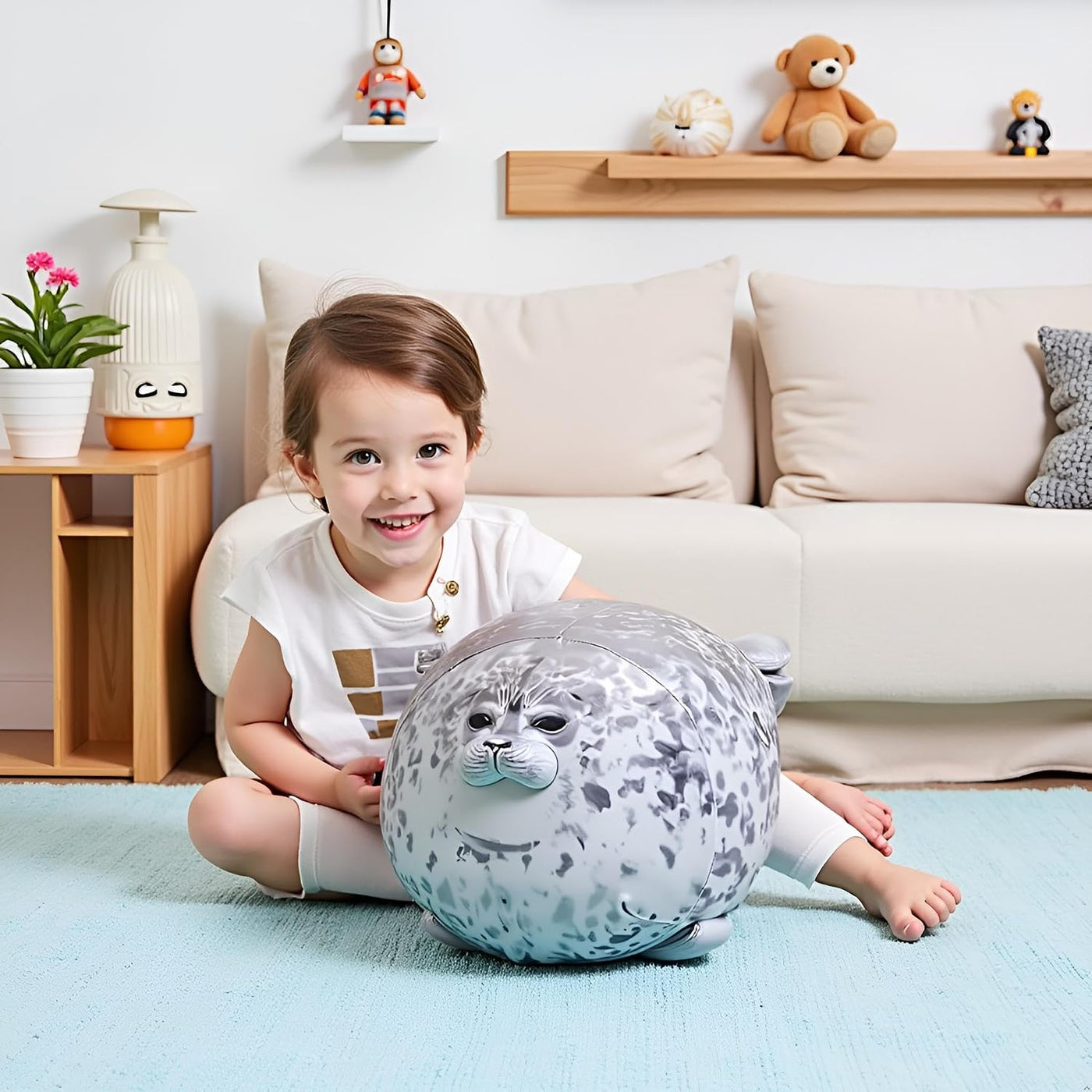 Ryttir Animal de peluche grande de 24 pulgadas, diseño de focas sua...