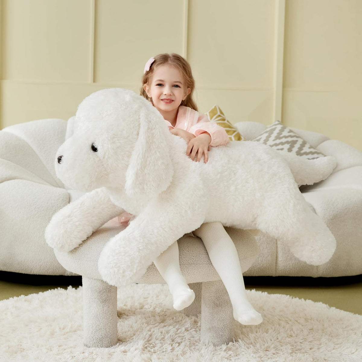 IKASA Peluche de perro labrador blanco gigante de 30 pulgadas, suav...