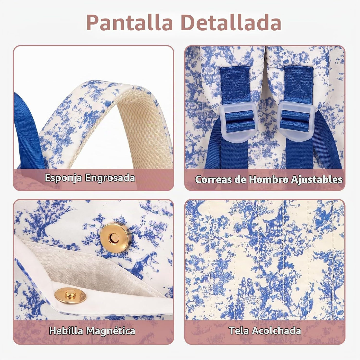 YESFIXS Mochila acolchada para pañales, mochila grande con estampad...