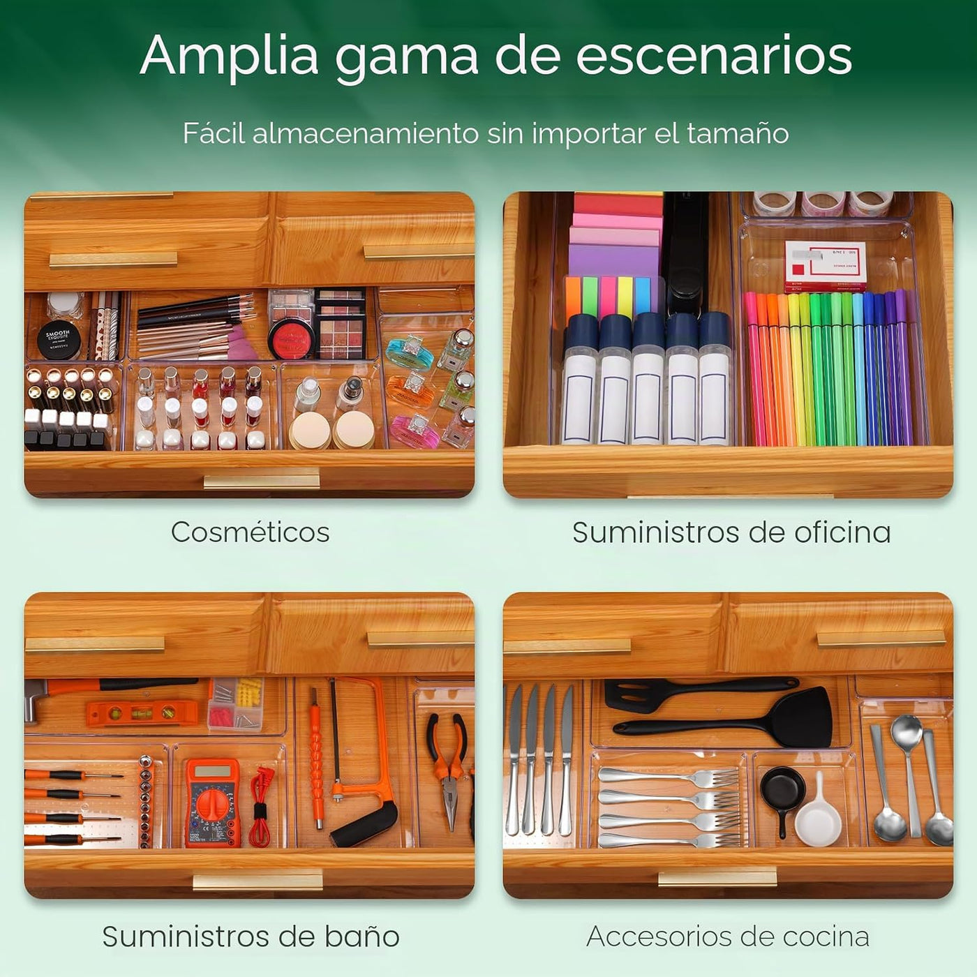 Criusia Juego de Organizadores de Cajones, Bandeja de Almacenamient...