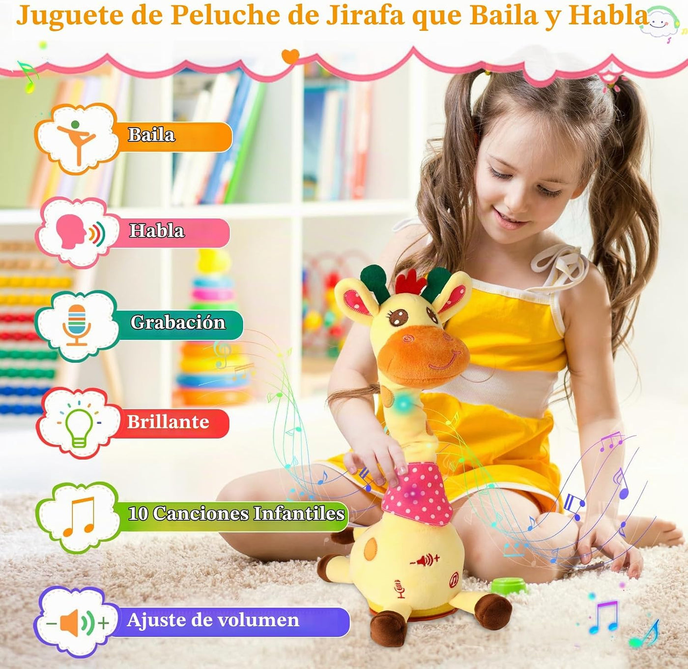 LLUKEME Juguete de jirafa bailarina, juguete de peluche, juguete de...