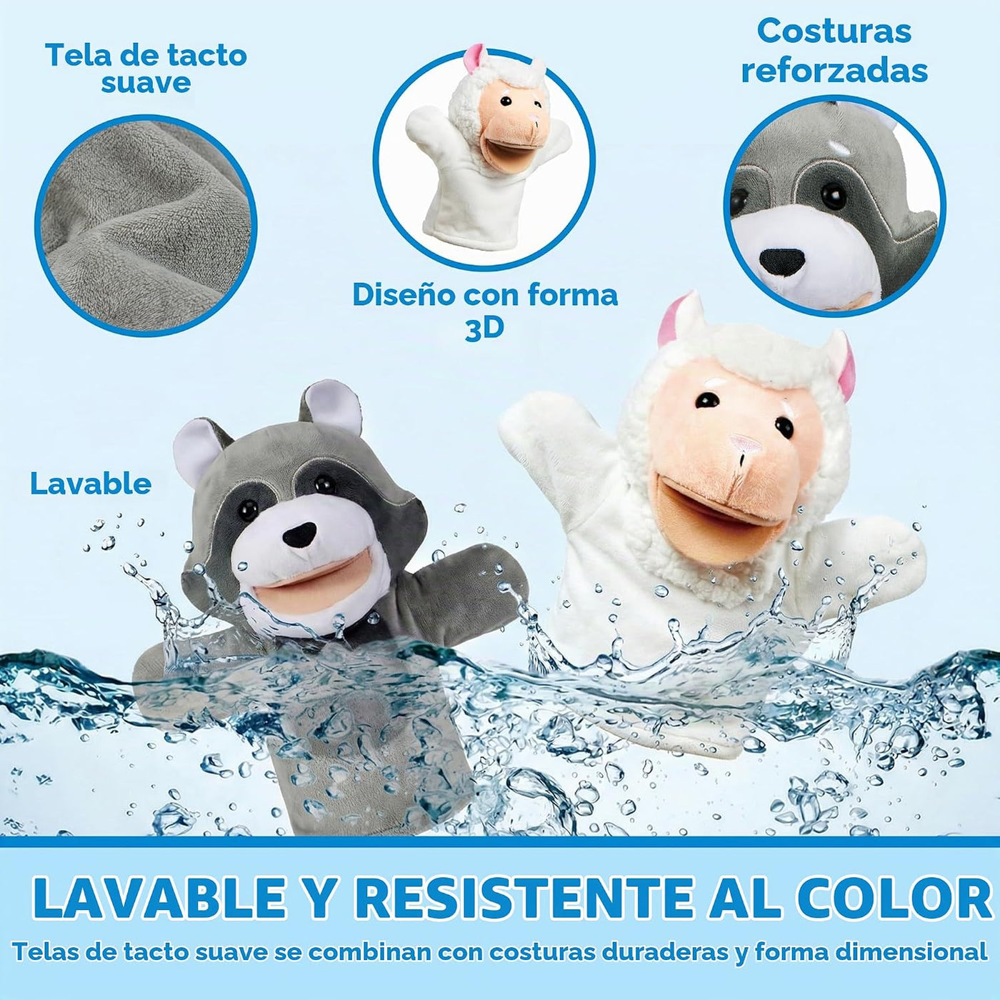 JOYIN - Juego de marionetas de mano para niños con boca de trabajo,...