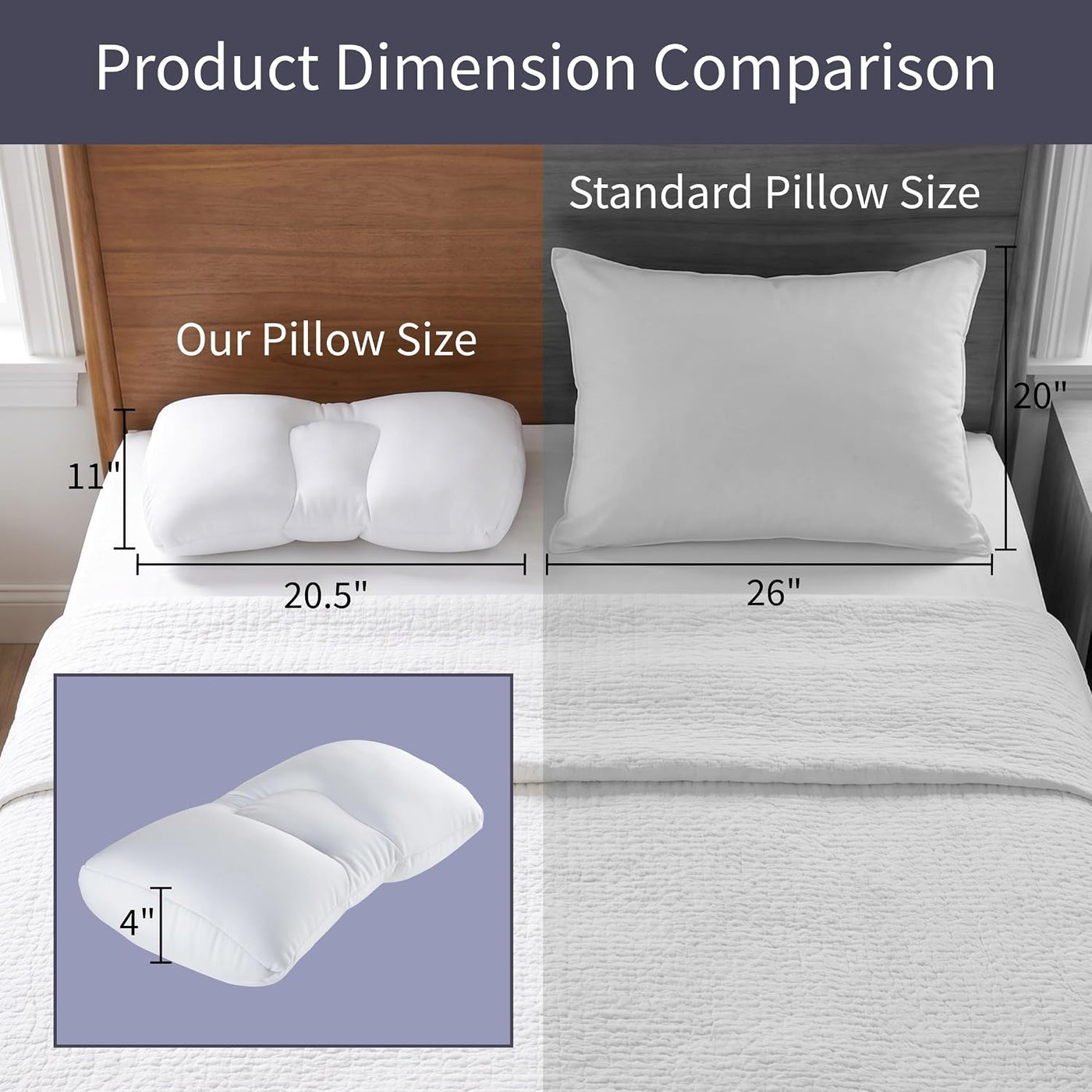 Bluestone Almohadas de cuello de microcuentas para dormir, color bl...