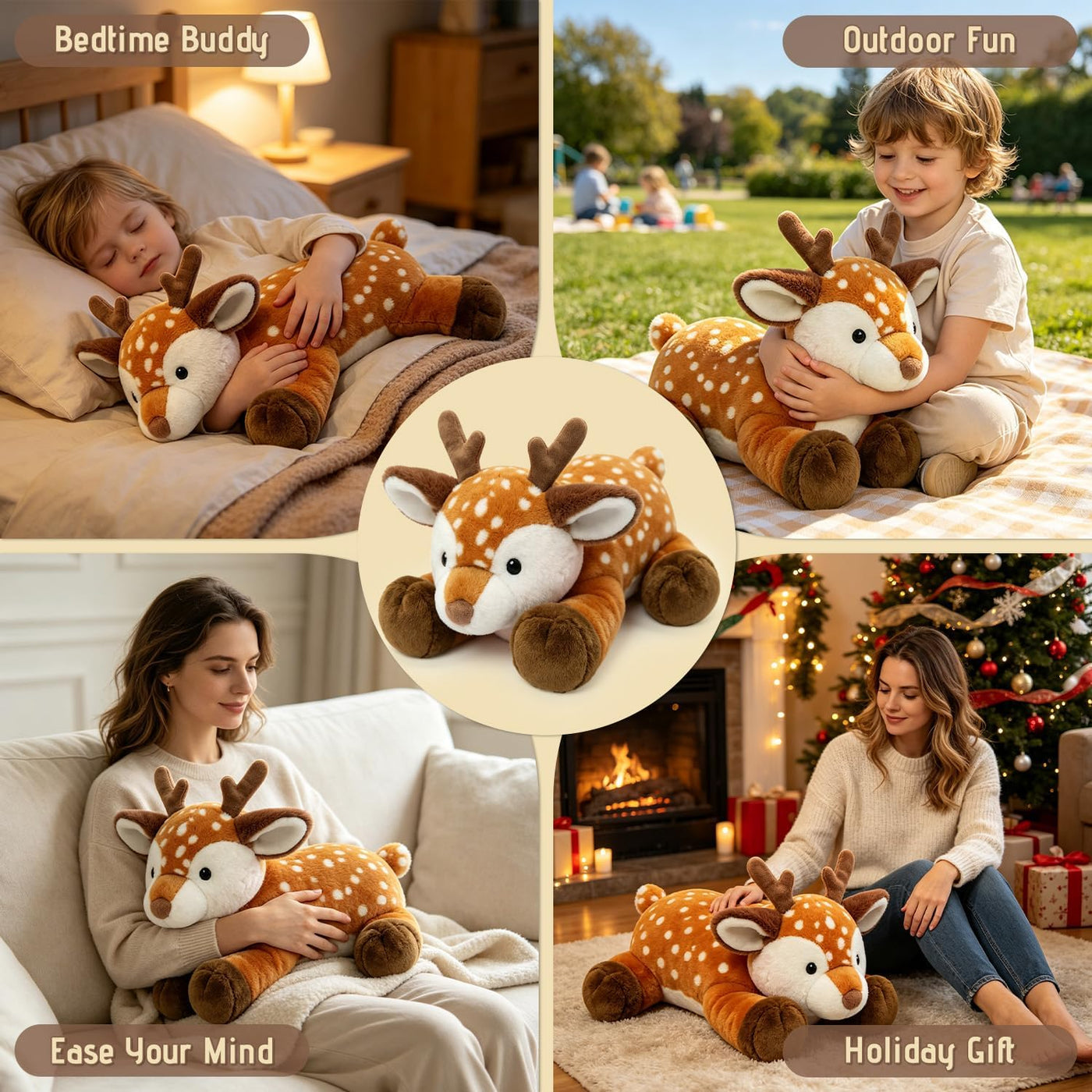JUSTQUNSEEN Sika - Animales de peluche con peso de ciervo para adul...