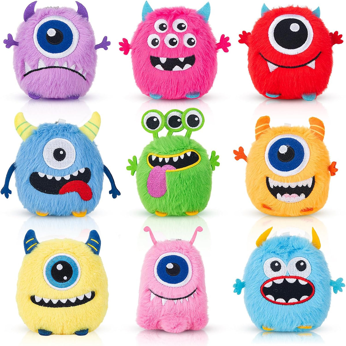 Libima - 9 animales de peluche pequeños a granel, monstruos esponjo...
