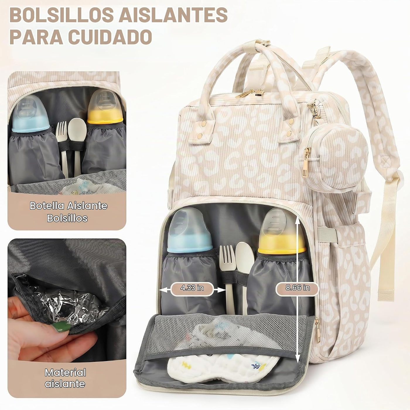 Lrenagao Mochila para pañales de bebé para mamá y papá, bolsa de pa...
