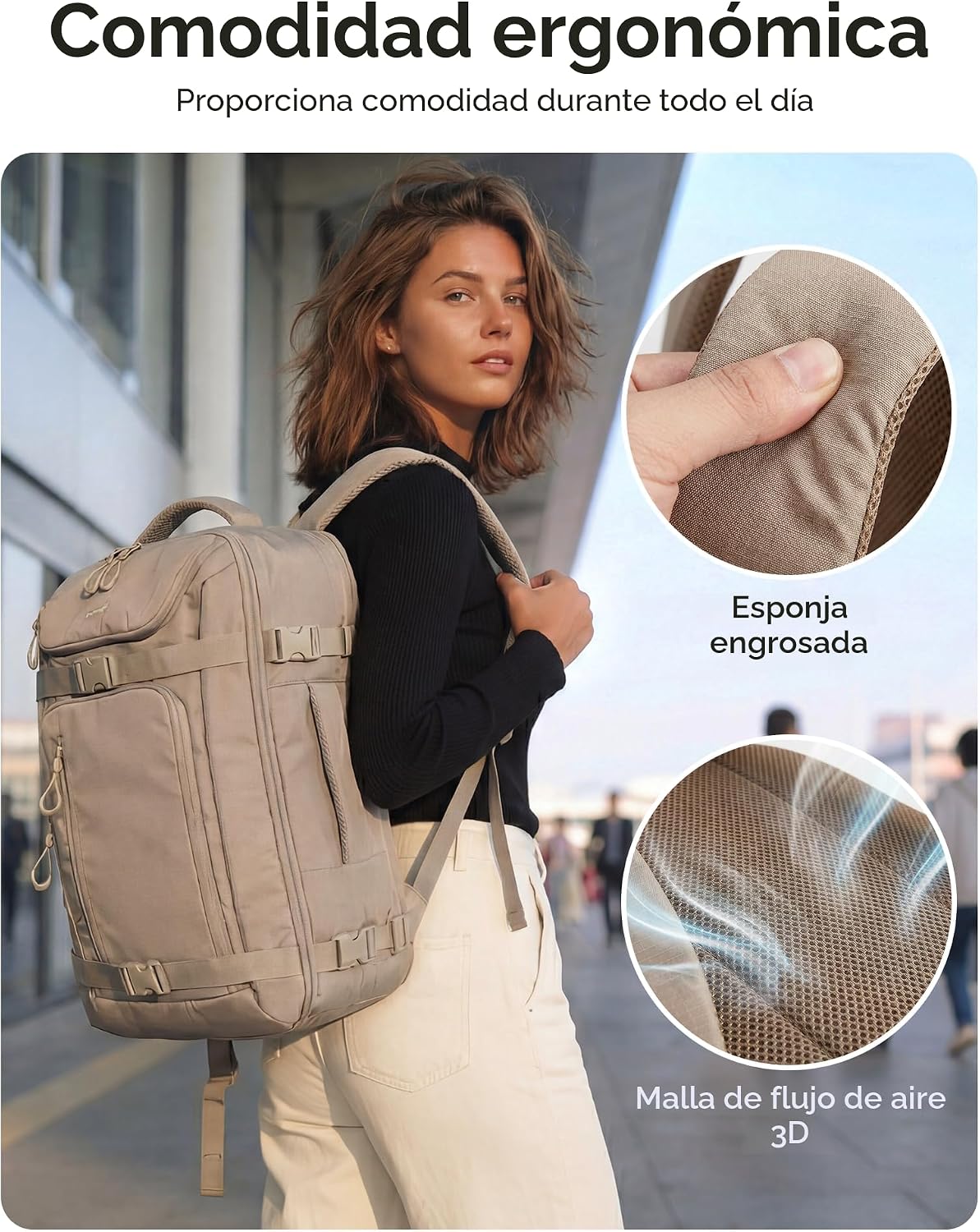 Mochila de viaje BAGSMART para mujeres y hombres, mochila de transp...