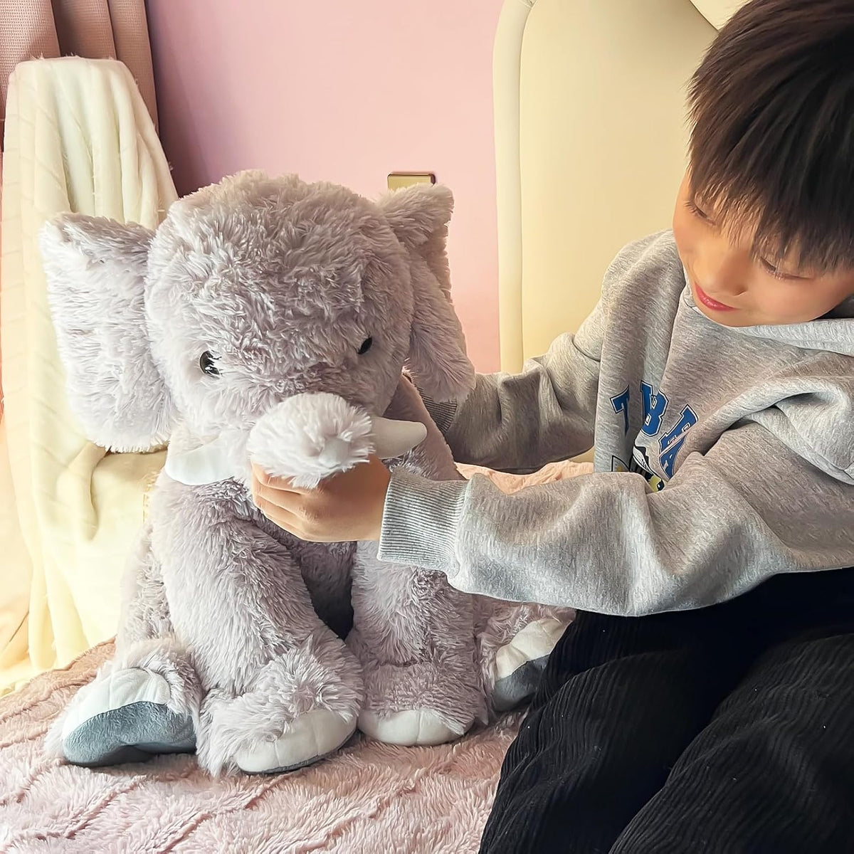 UBABER Elefante de peluche grande de 19.2 pulgadas, juguete de elef...