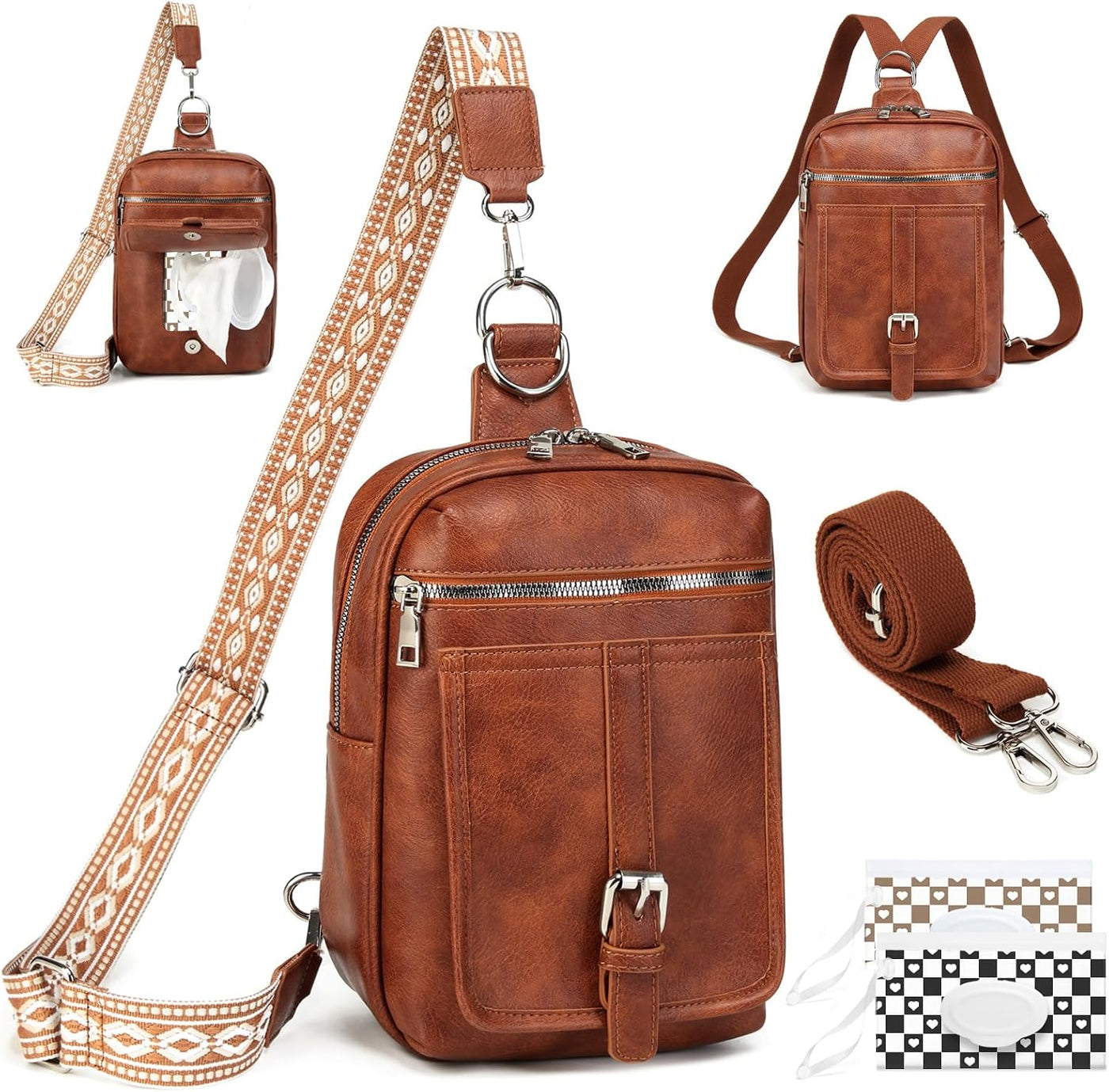 MYHOZEE Mini bolso de pañales cruzado pequeño bolso de pañales con...