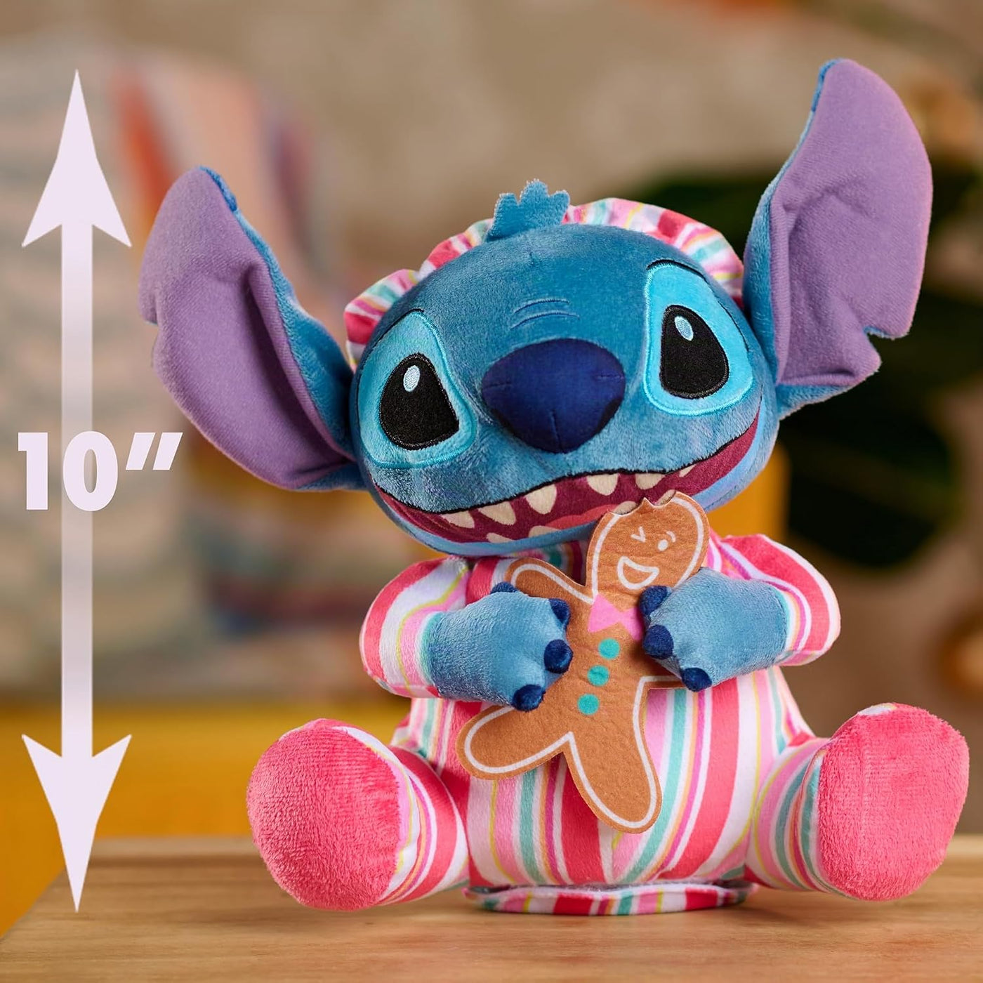 Disney Stitch Animal de peluche con función navideña de 10 pulgadas...