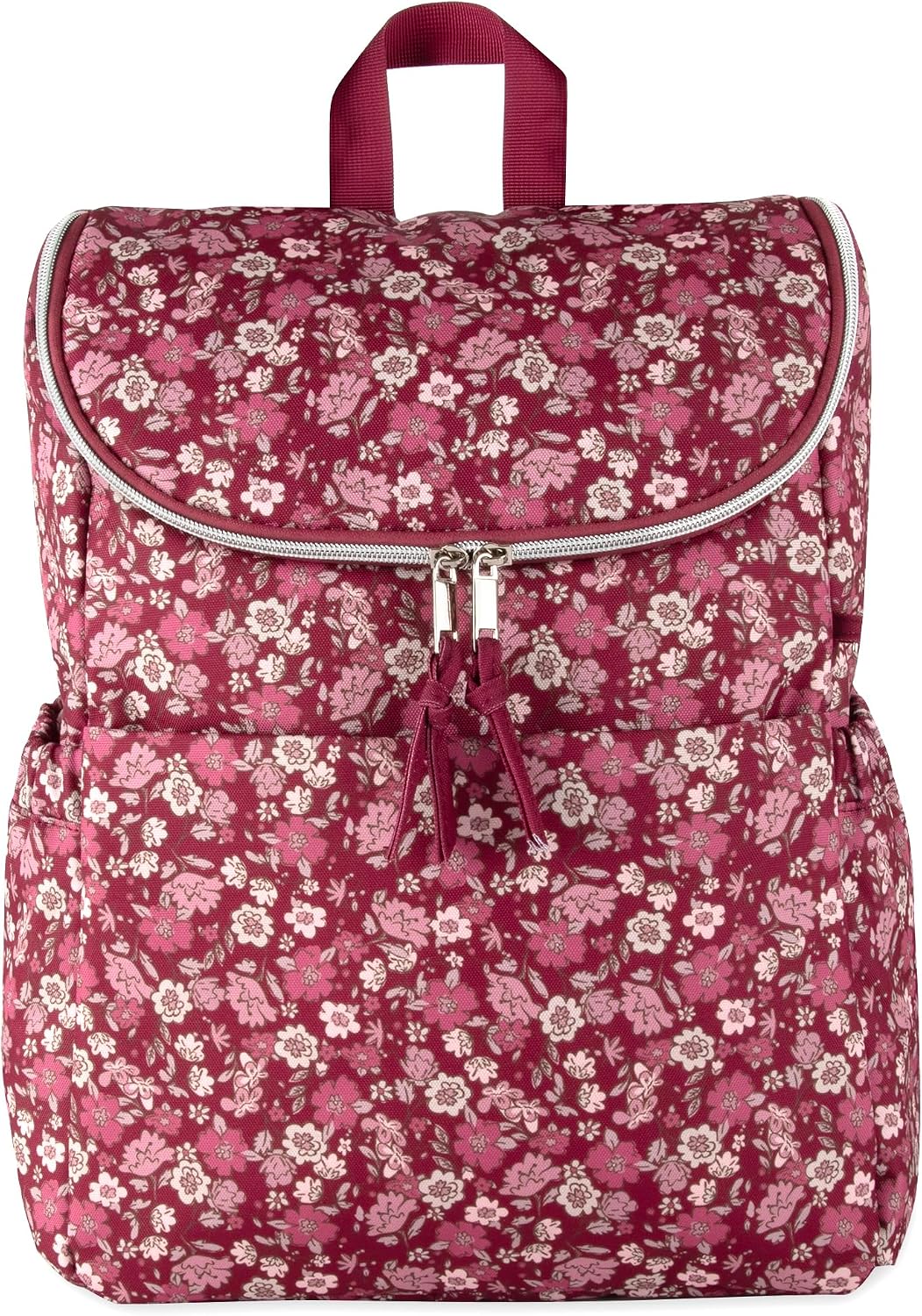 Mochila de pañales floral multifunción y bolsa de pañales de viaje...