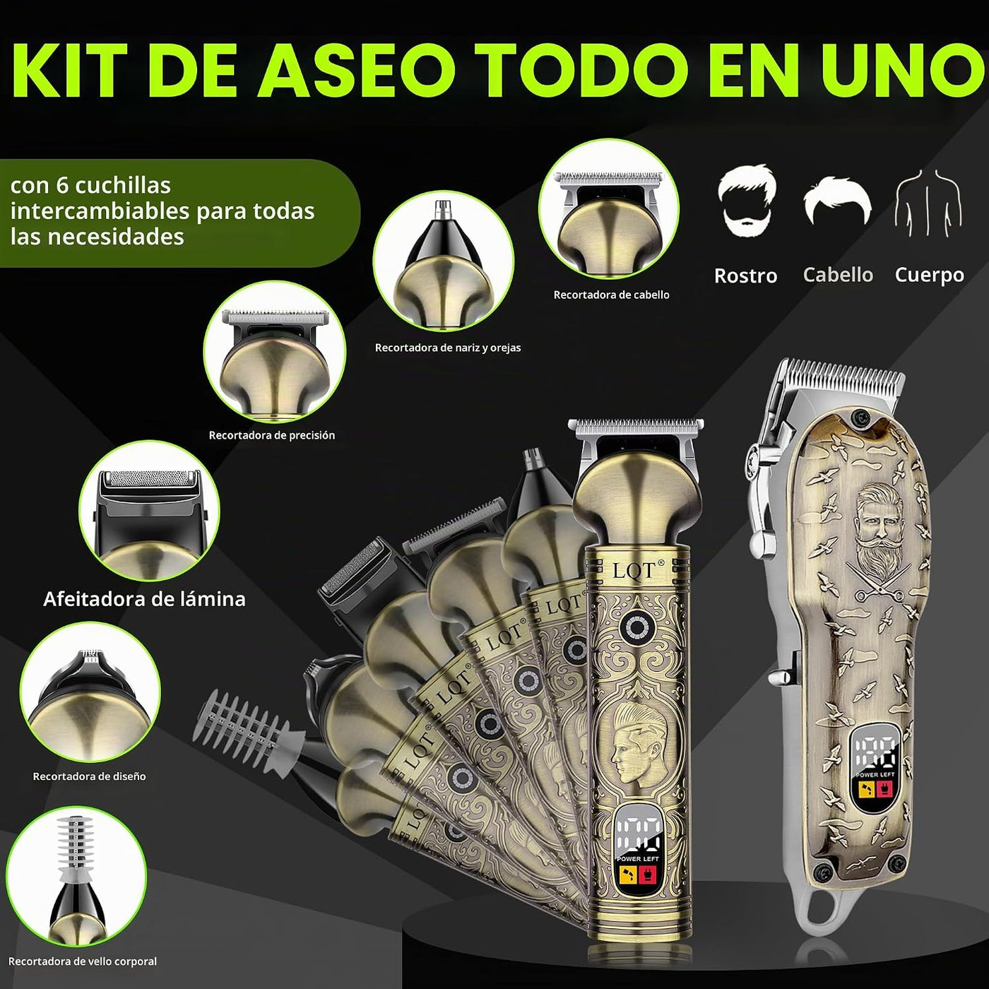 LQT Cortadora de pelo profesional para hombres, cortadora de peluqu...