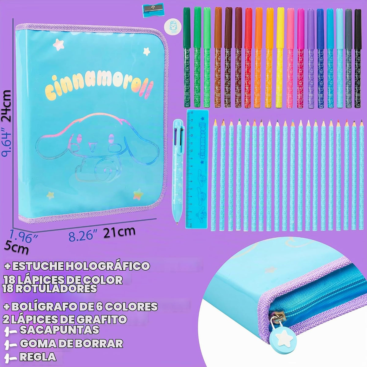 Hello Kitty Sanrio - Estuche para lápices de colores para niños, ma...