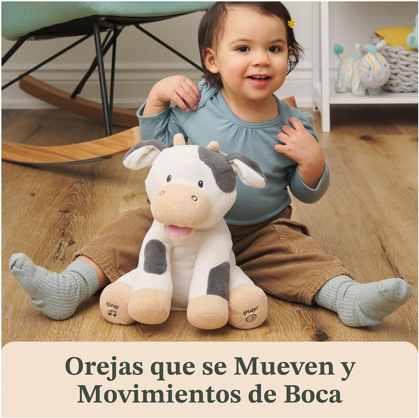 GUND Baby Buttermilk Cow Juguete musical interactivo animado de 12...
