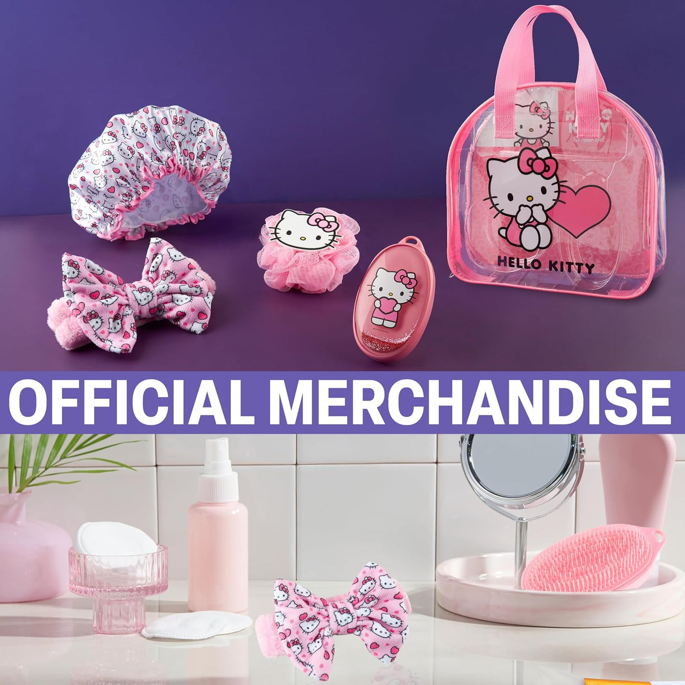 Get Trend Hello Kitty Sanrio - Juego de accesorios de ducha, necese...