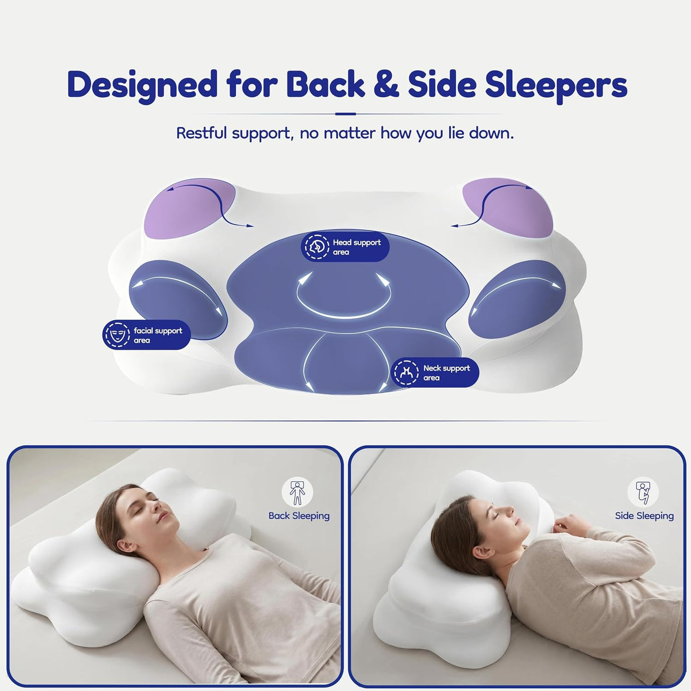 MOYEE Almohada grande de nube para dolor de cuello, cómoda almohada...