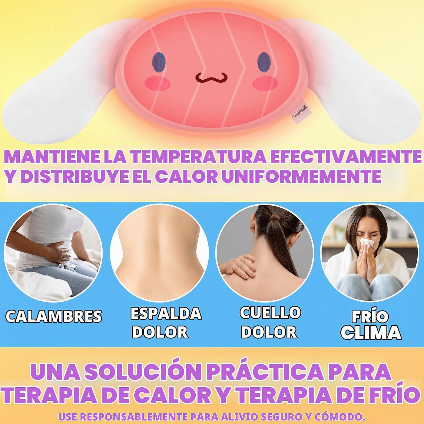 Hello Kitty Sanrio - Almohadilla térmica para microondas para cuell...