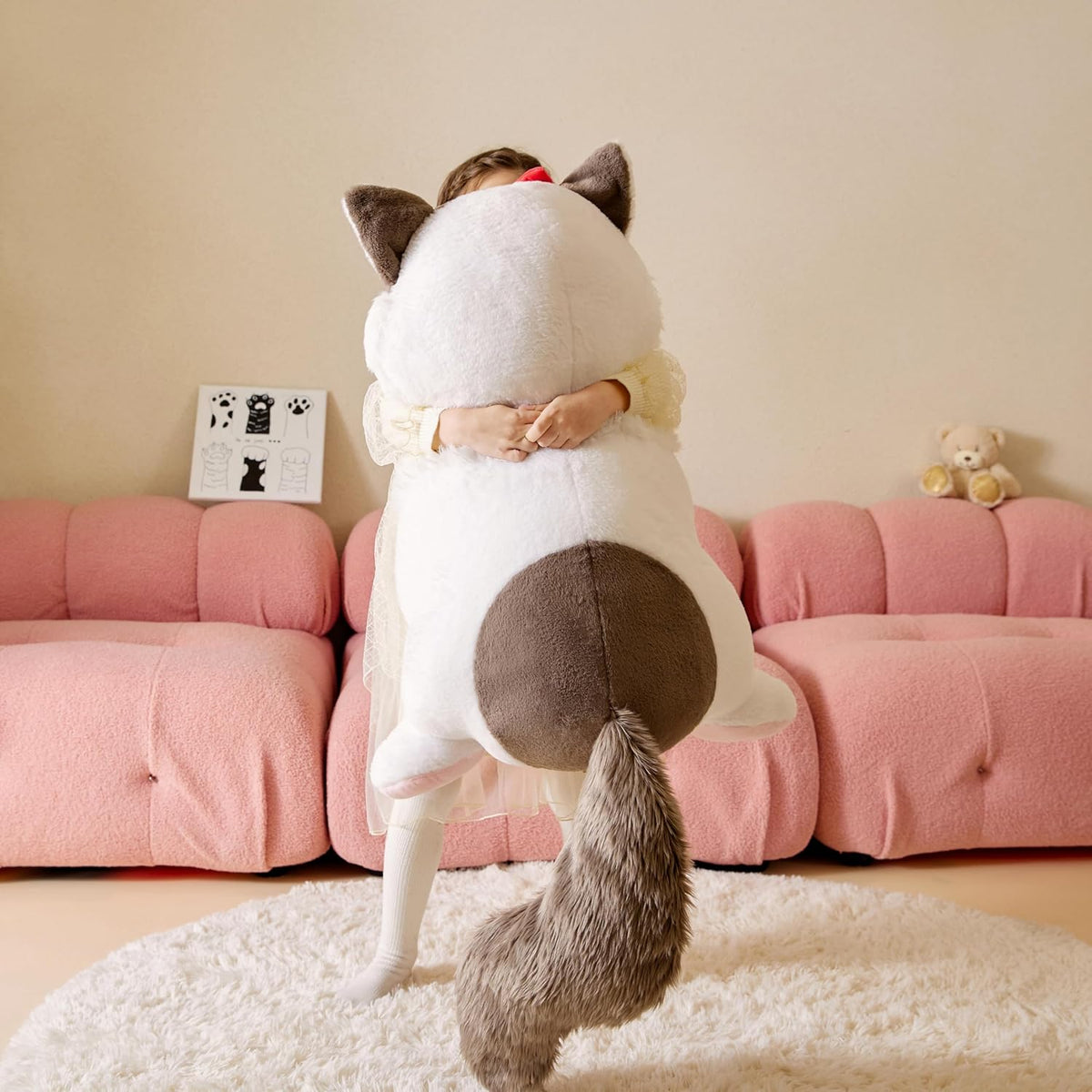 Tumyay Ragdoll gigante de peluche de gato suave, juguetes grandes J...