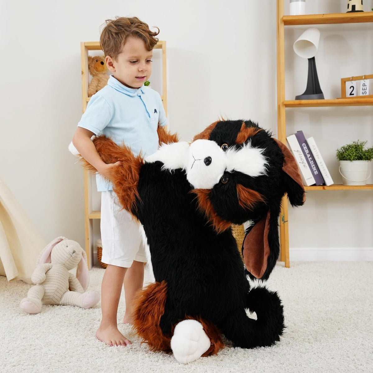 AmyToo Animales de peluche para perros gigantes, peluche suave y gr...