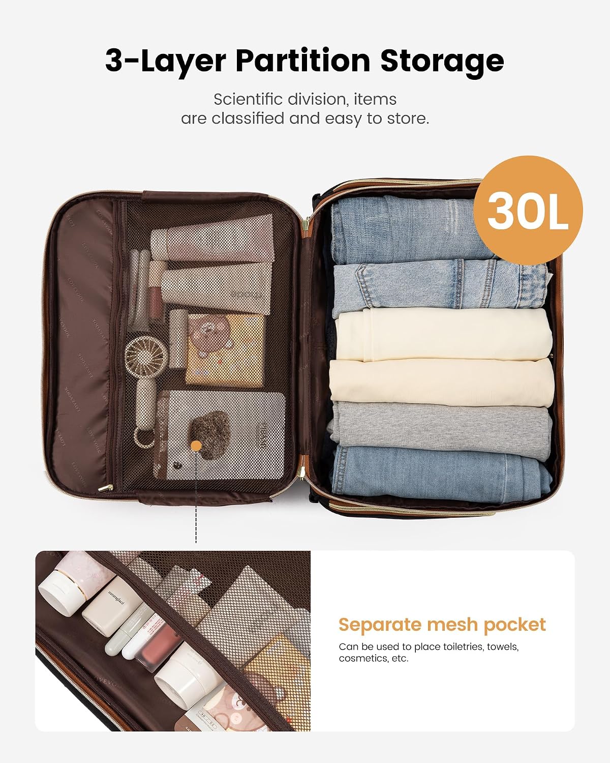 LOVEVOOK Bolso para portátil con ruedas para mujer, maletín para po...