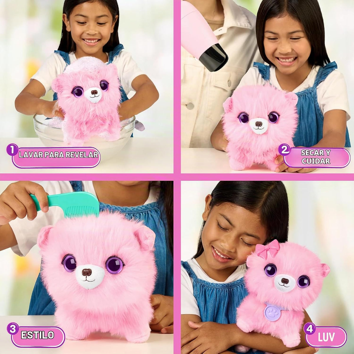 ScruffaLuvs Mascota sorpresa rosa, juguete de peluche misterioso, l...