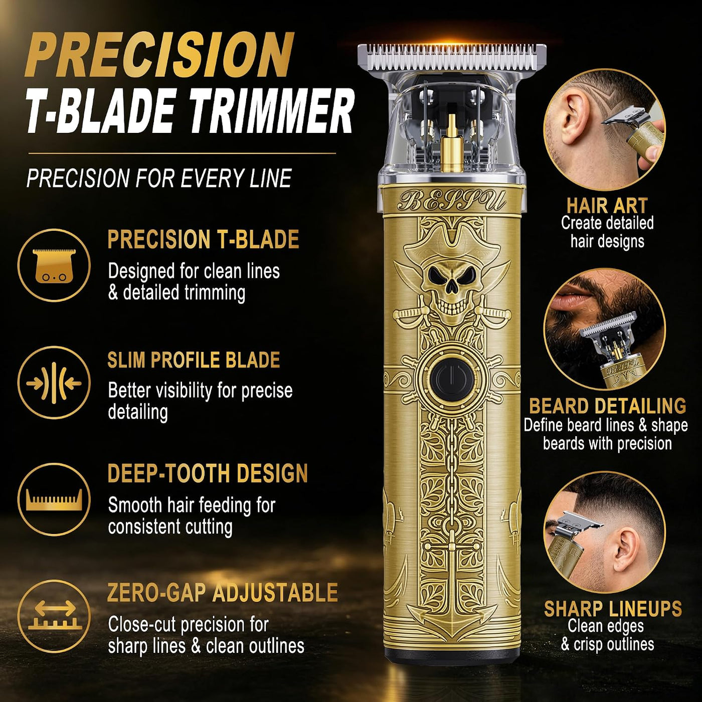FADEKING Cortadora de pelo profesional para hombres, kit de cortado...