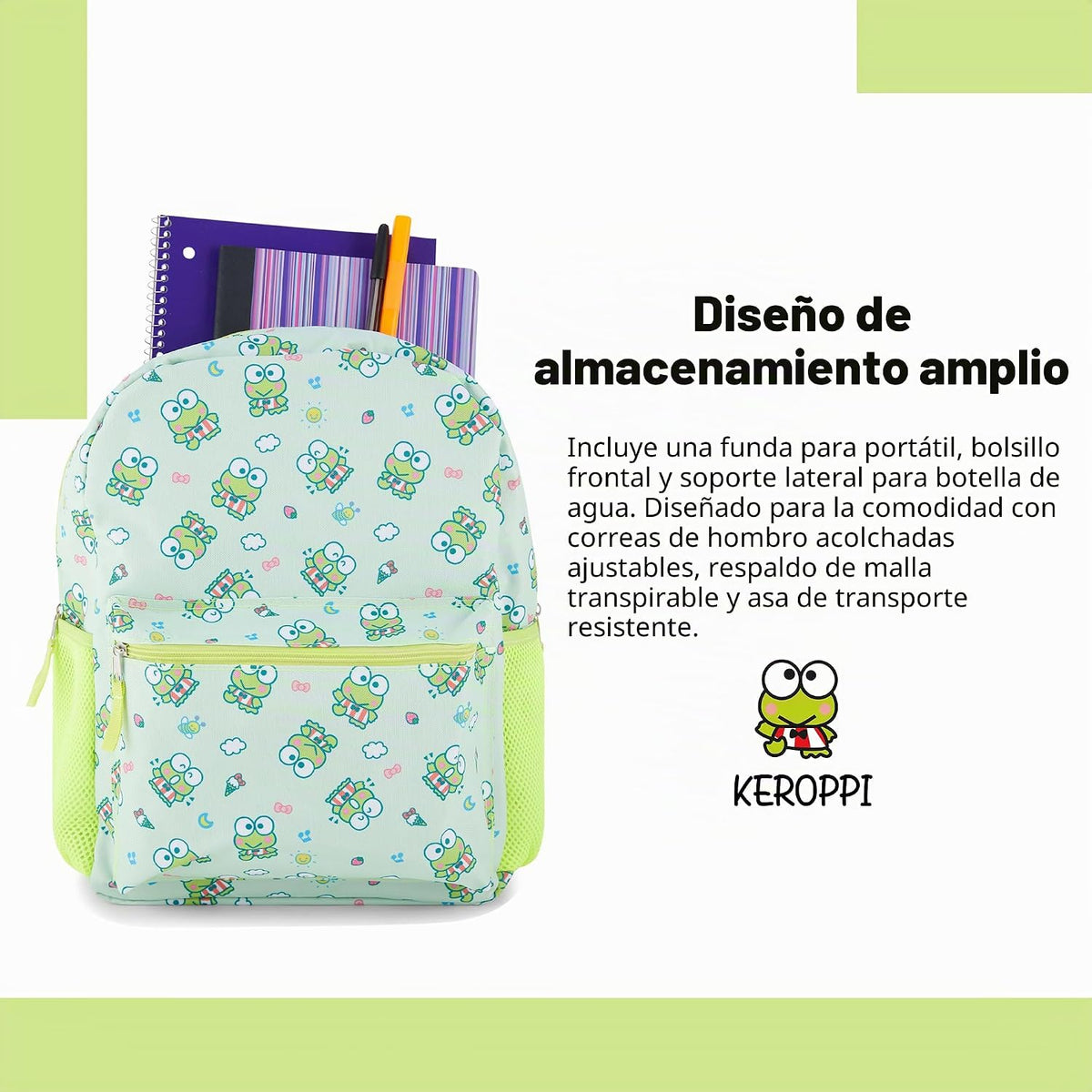 Hello Kitty Allover Mochila escolar - Kitty, My Melody, Kuromi, Ker...