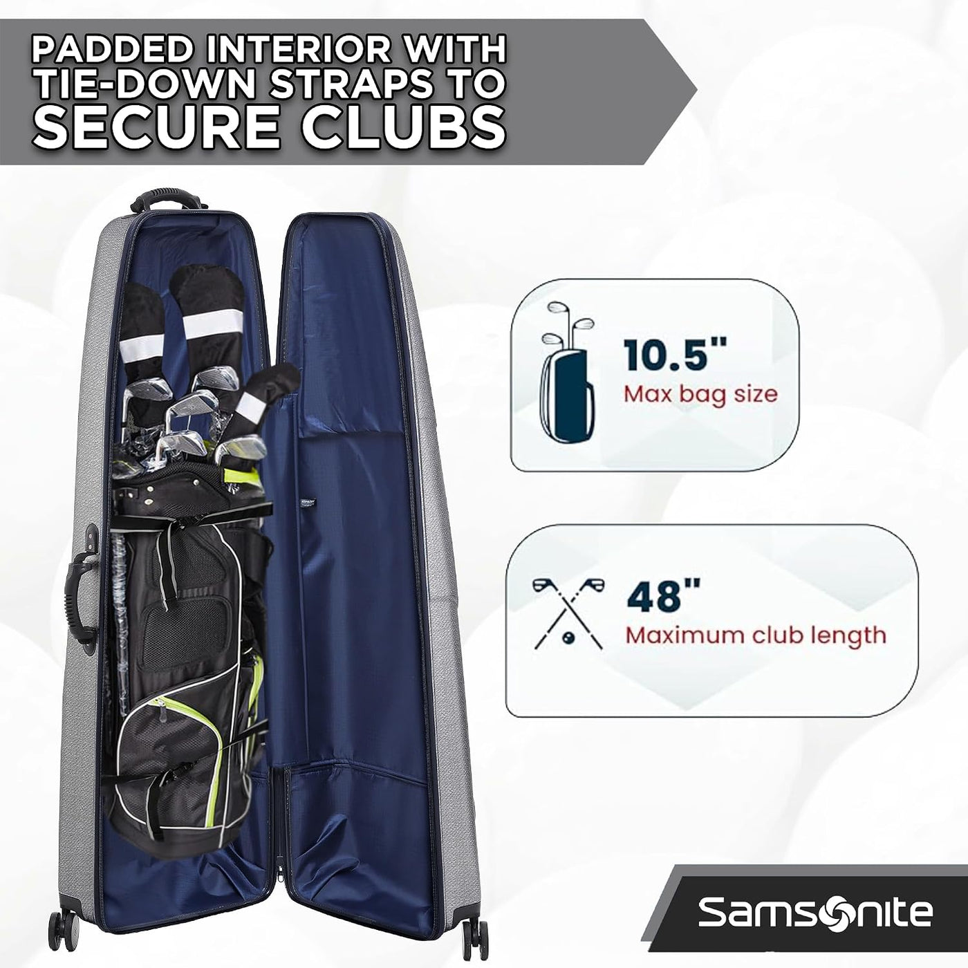 Samsonite Tour Deluxe - Funda rígida para golf, bolsa de viaje de g...