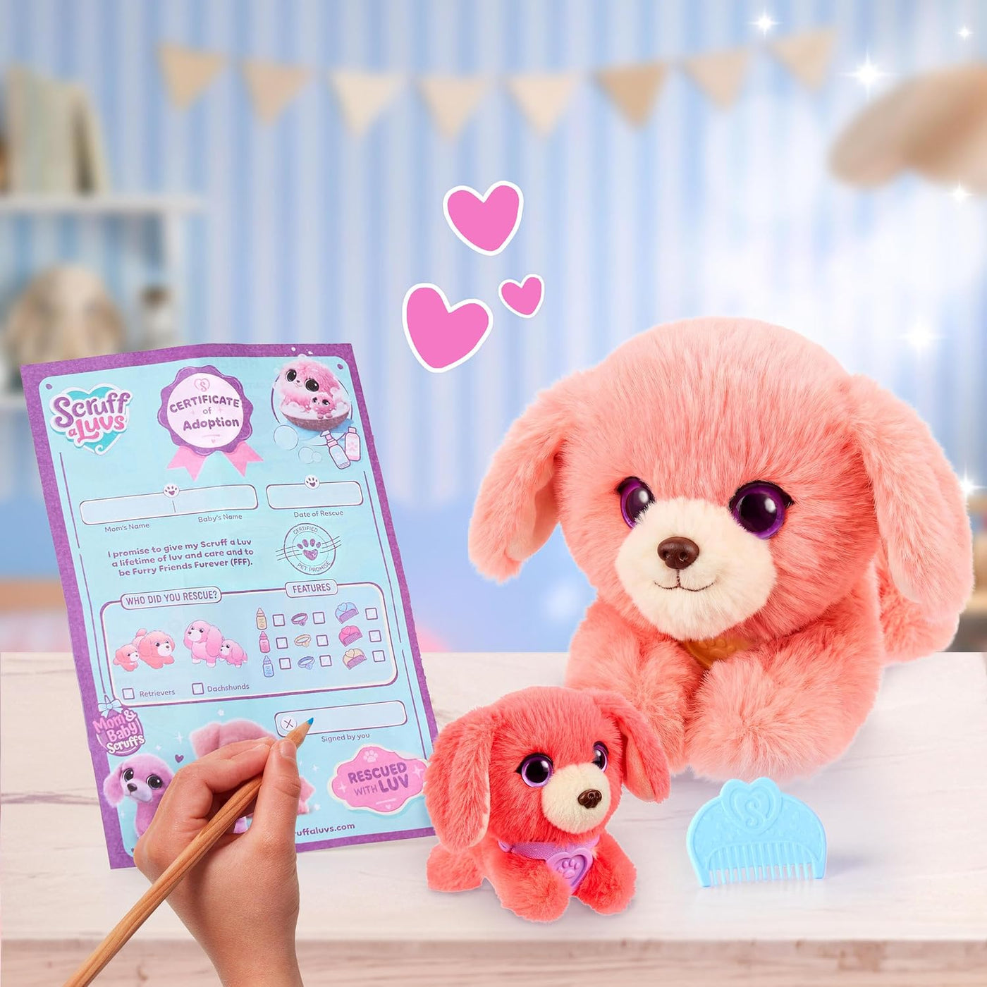 ScruffaLuvs Mom & Baby Scruffs Retriever juguetes de peluche, lavar...