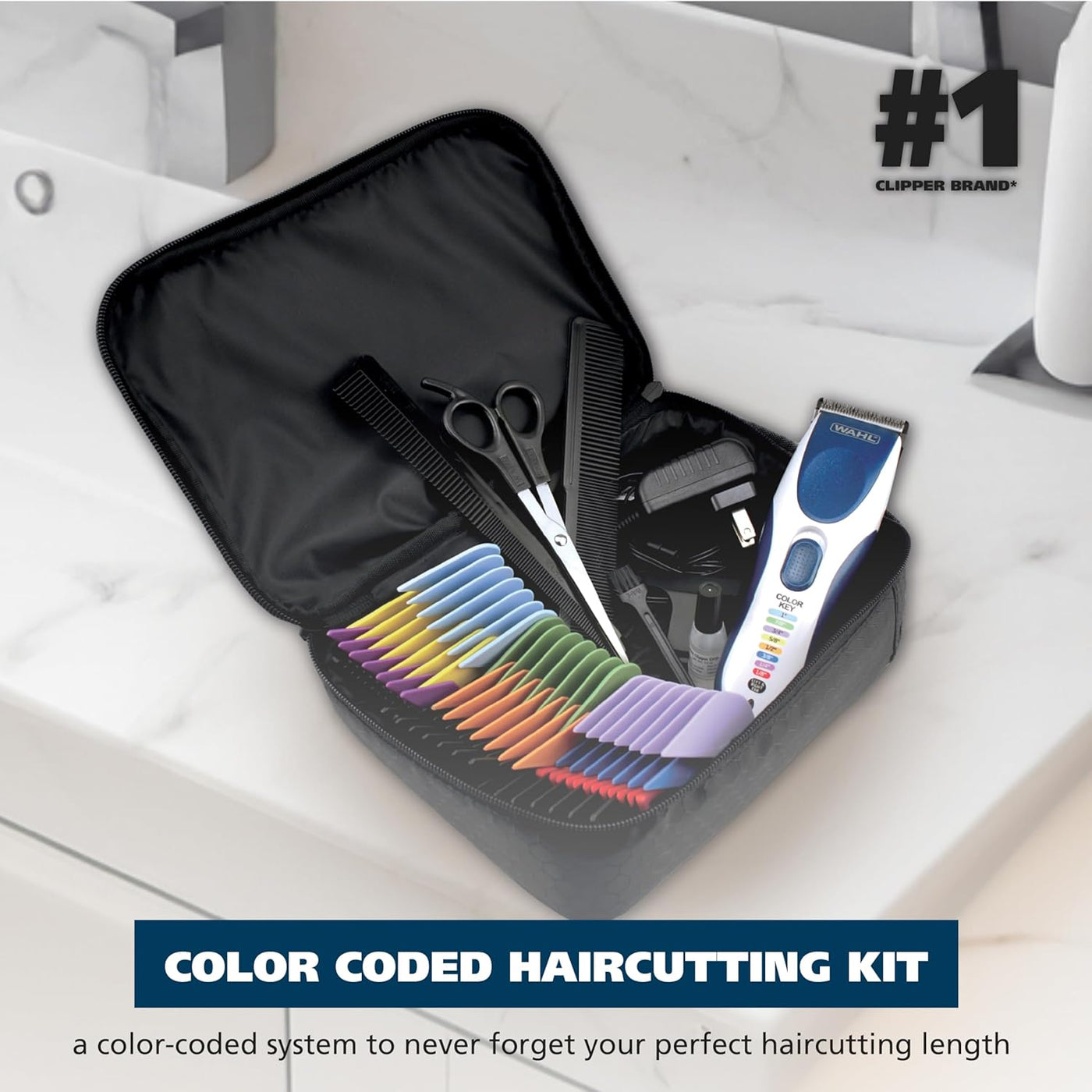 Máquina para cortar pelo de Wahl Color Pro, recargable, inalámbrica...