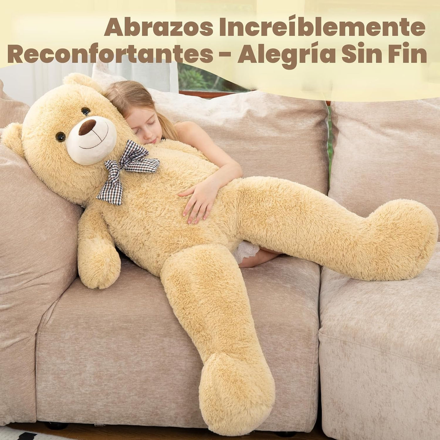MorisMos Oso de peluche gigante de 4 pies, bonito oso de peluche gr...