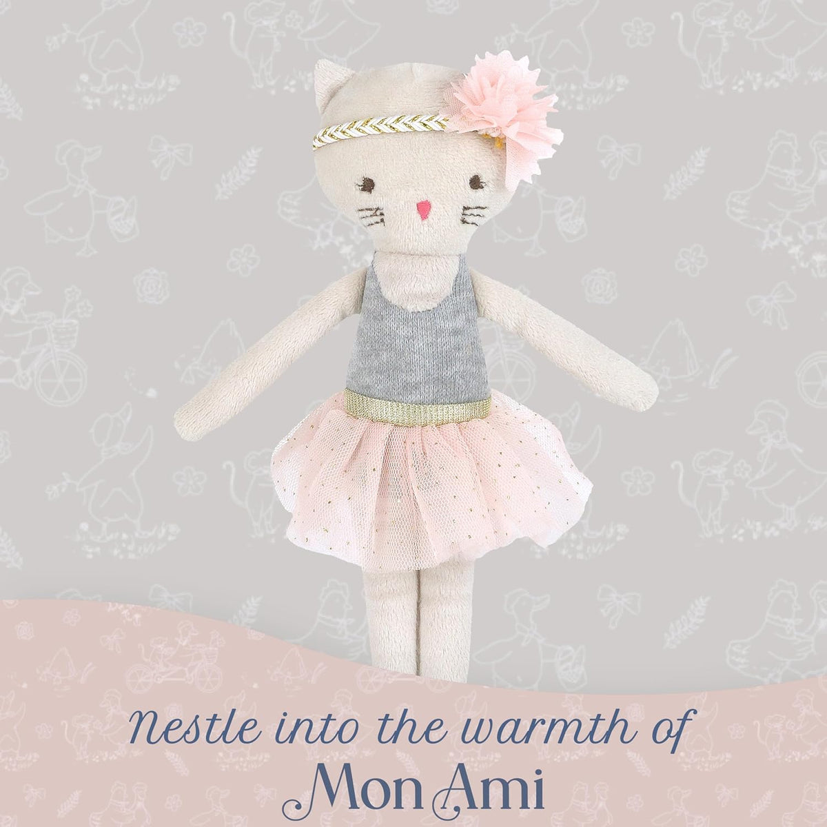 MON AMI Kacie The Kitty - Muñeca de peluche de bailarina, 9 pulgada...