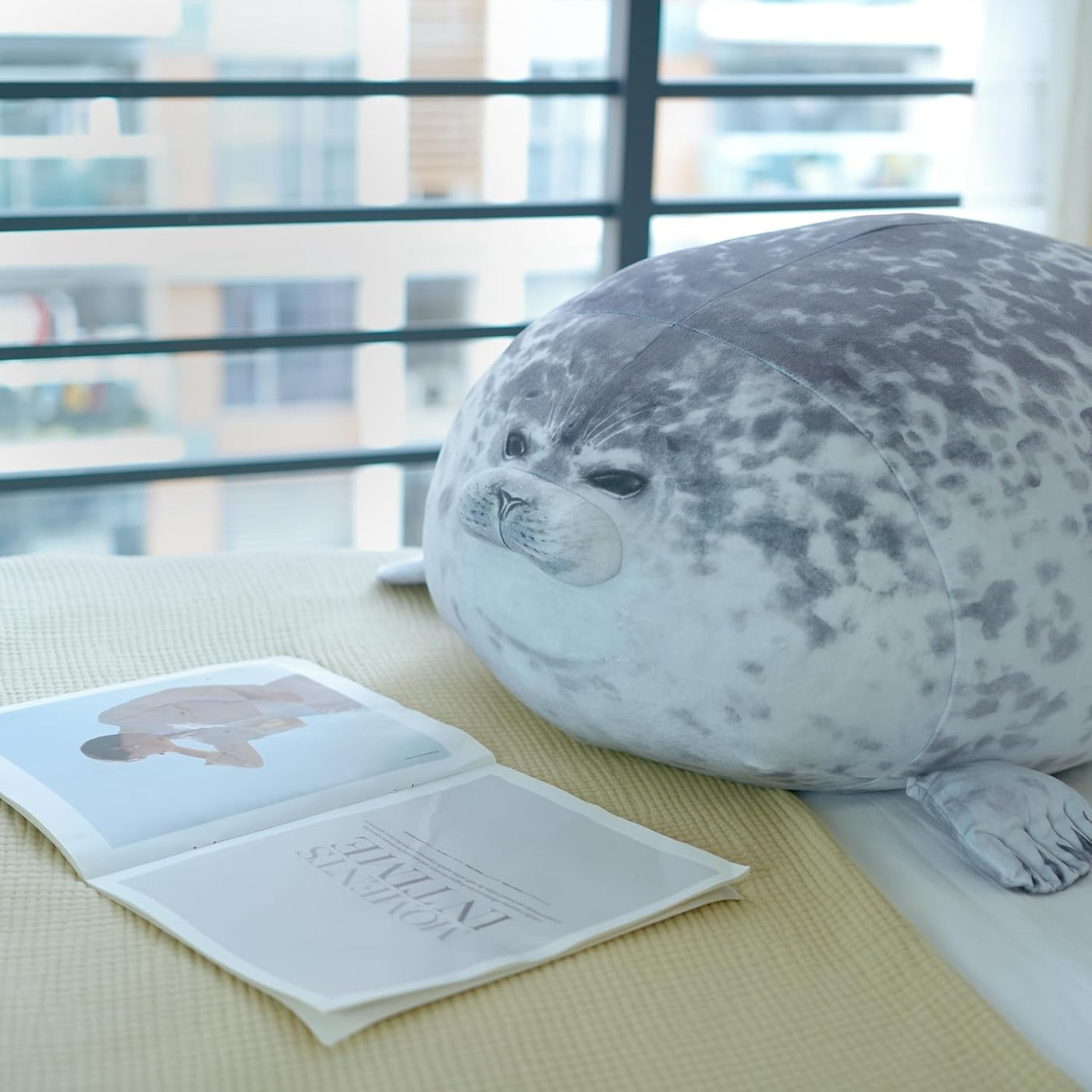 LUXSIT - Almohada de foca gordita de 31.5 pulgadas, almohada grande...