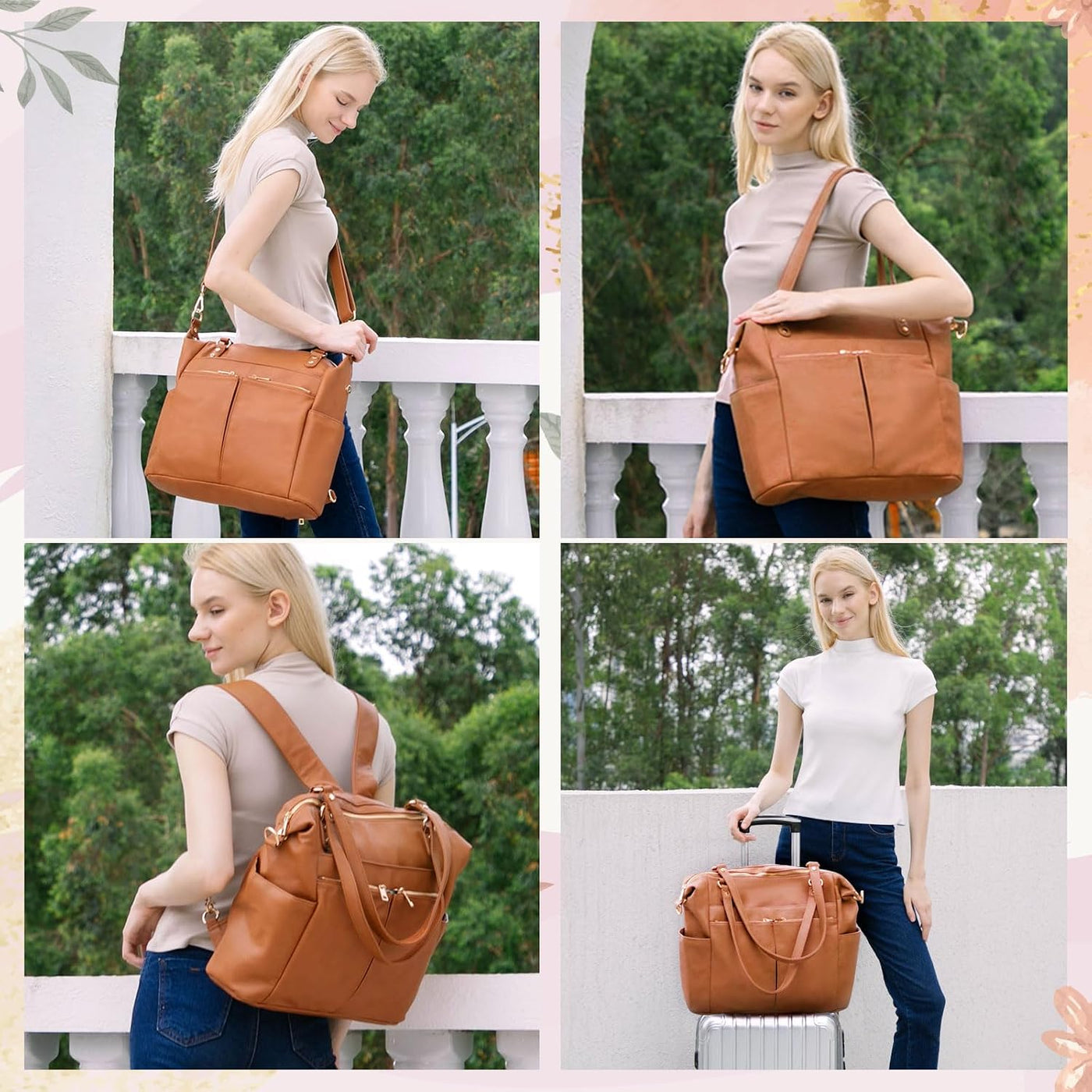 MOMINSIDE Bolsa de pañales Tote Convertible Bolsa de pañales Mochil...